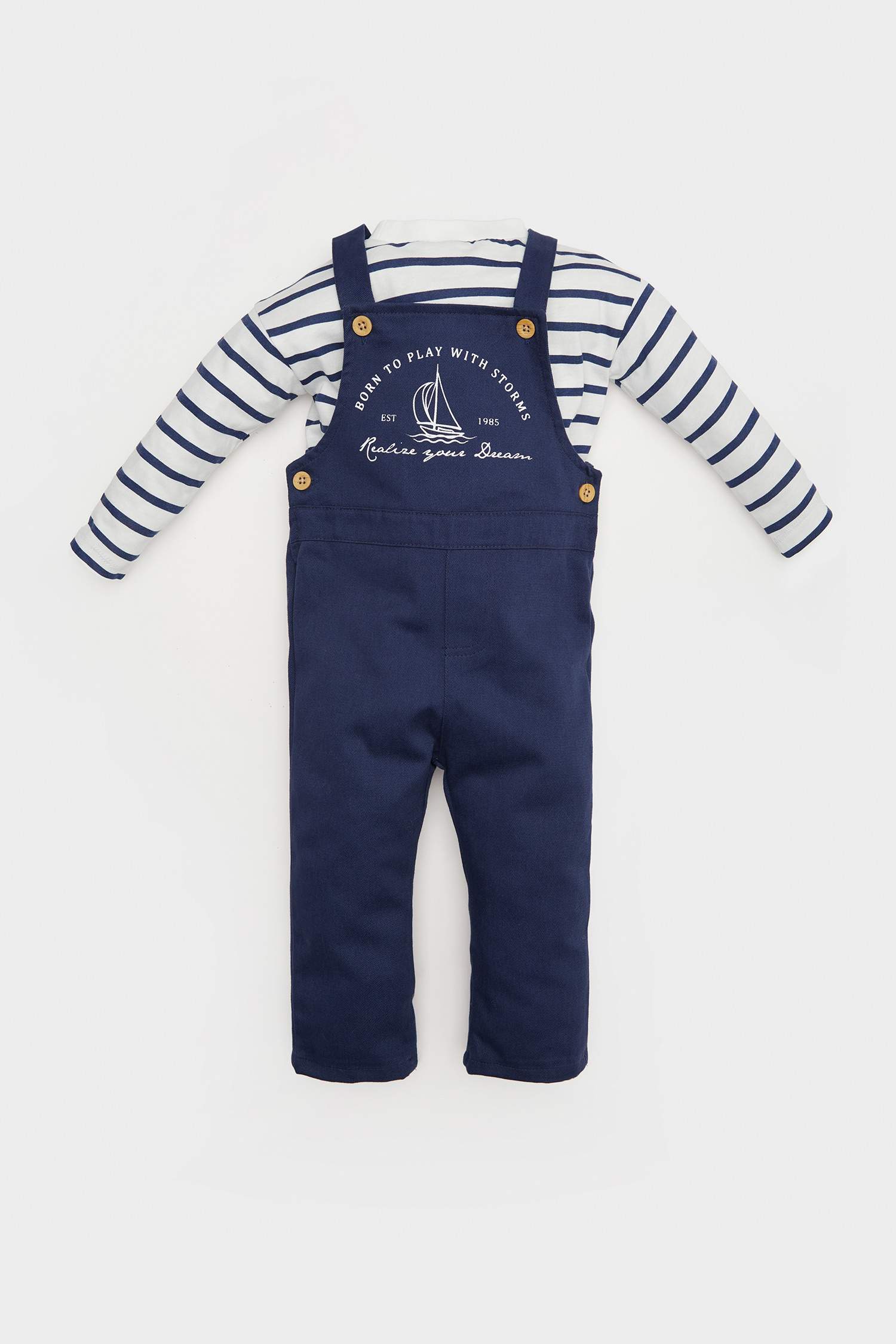 Baby Boy Striped Long Sleeve T-Shirt Jumpsuit 2 Piece Set