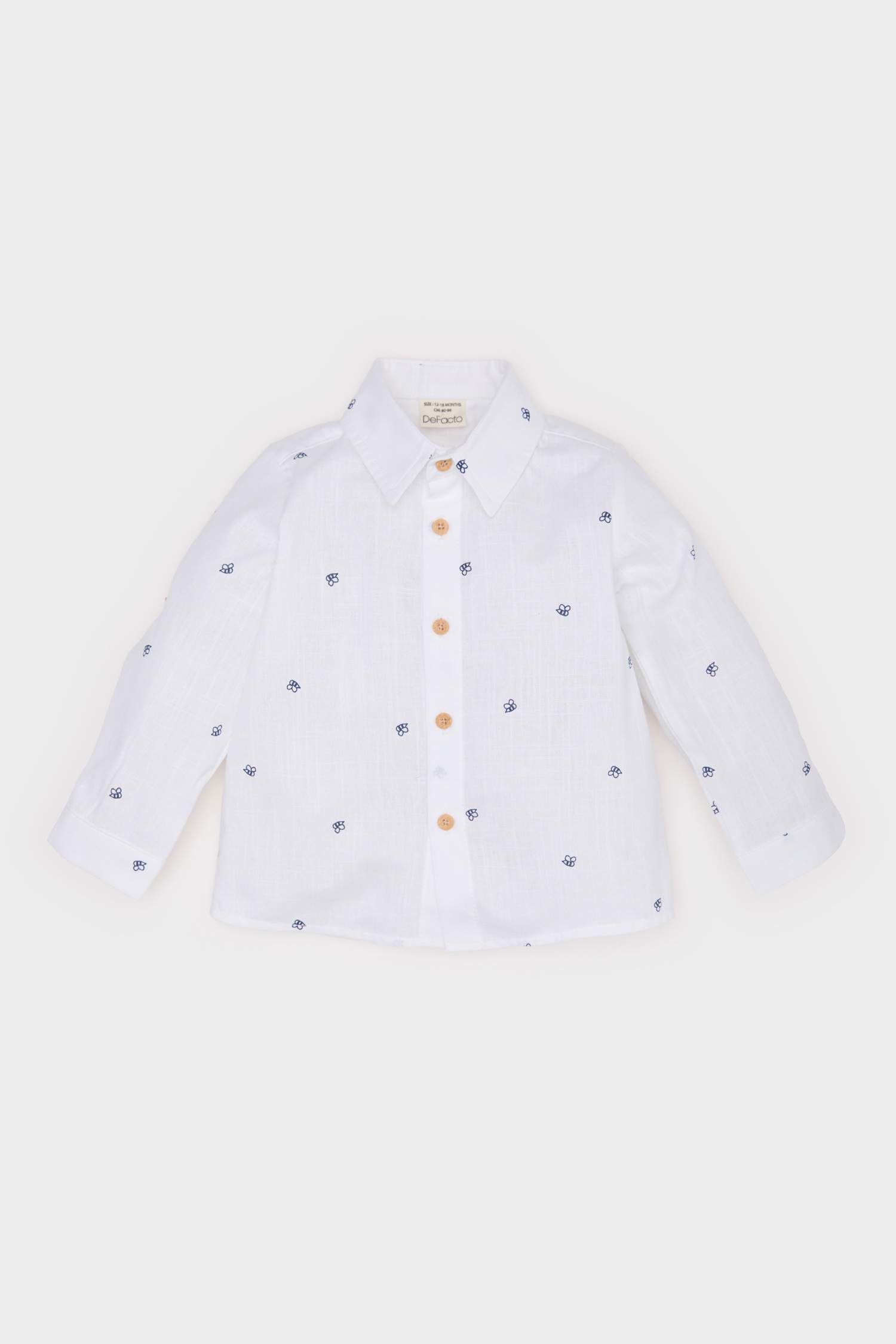 قميص ولادي بوبلين ردن طويل قصة عادية