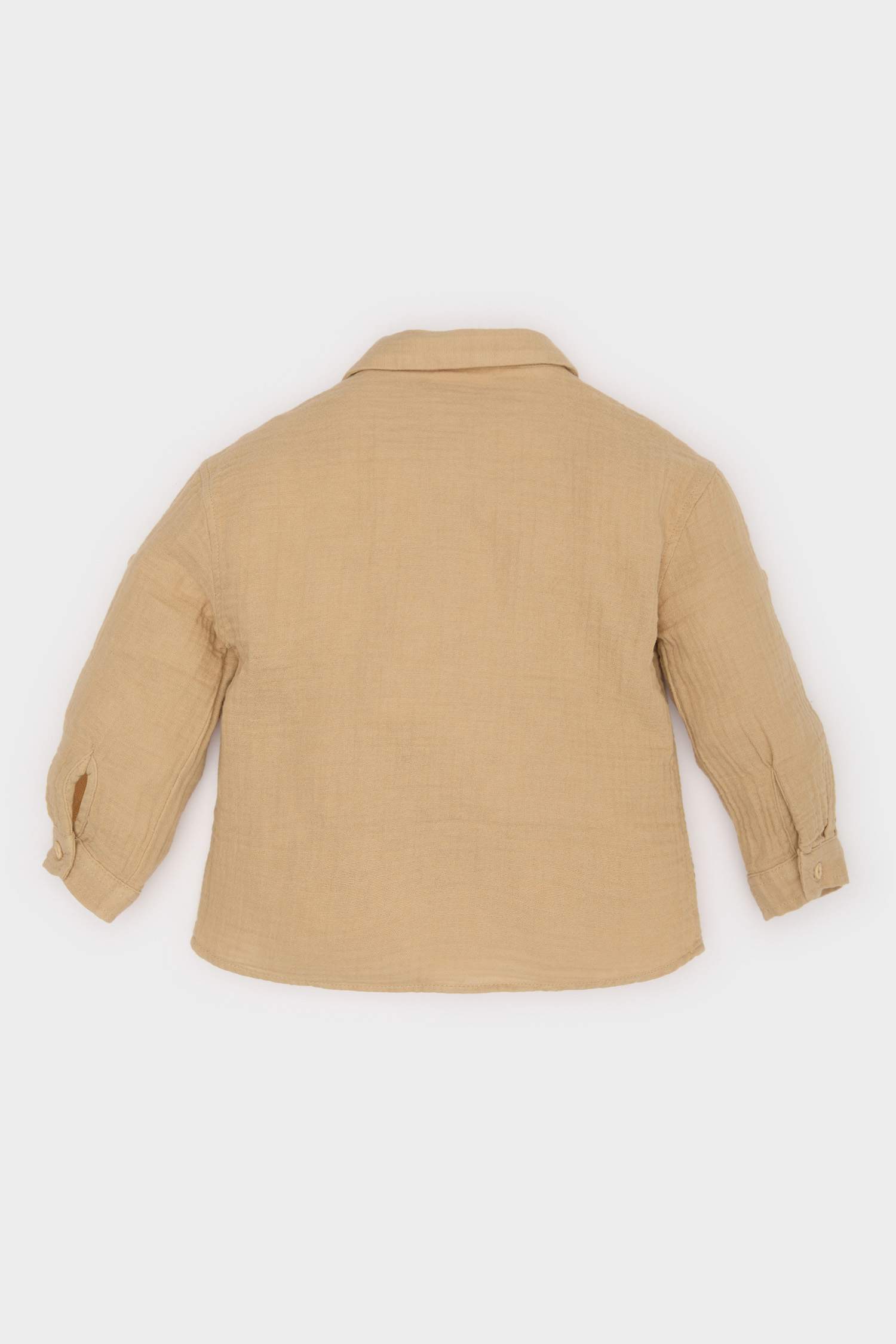 Erkek Bebek Nakışlı Müslin Uzun Kollu Gömlek