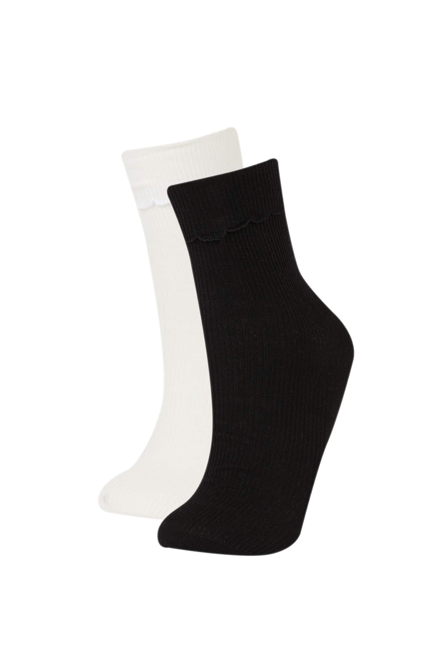 Женские два хлопковых длинных носка с бантом