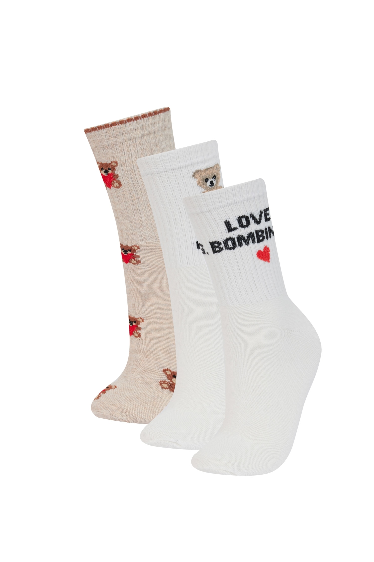 Woman Comfortable Elastic 3 Piece Cotton Long Socks