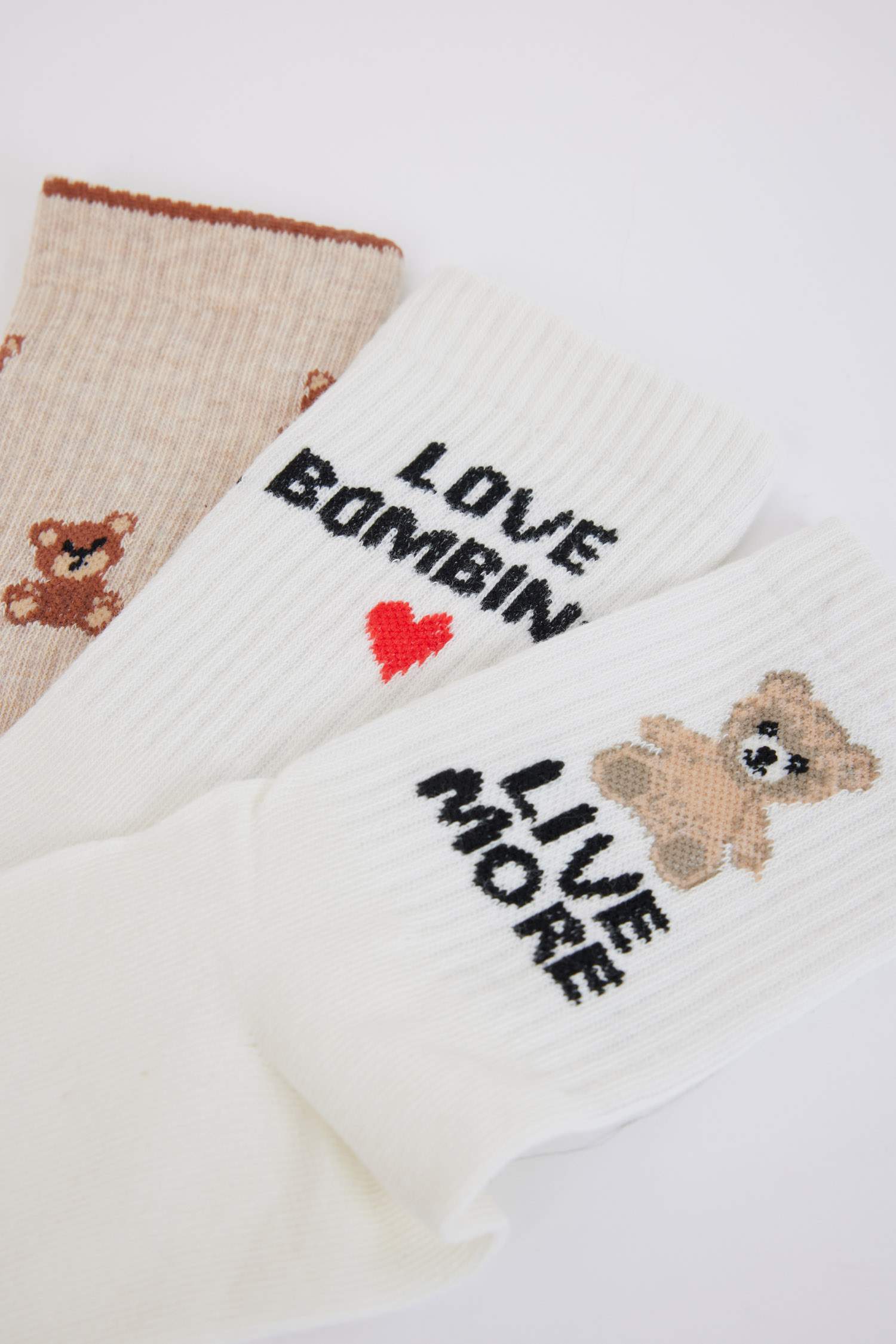 Woman Comfortable Elastic 3 Piece Cotton Long Socks