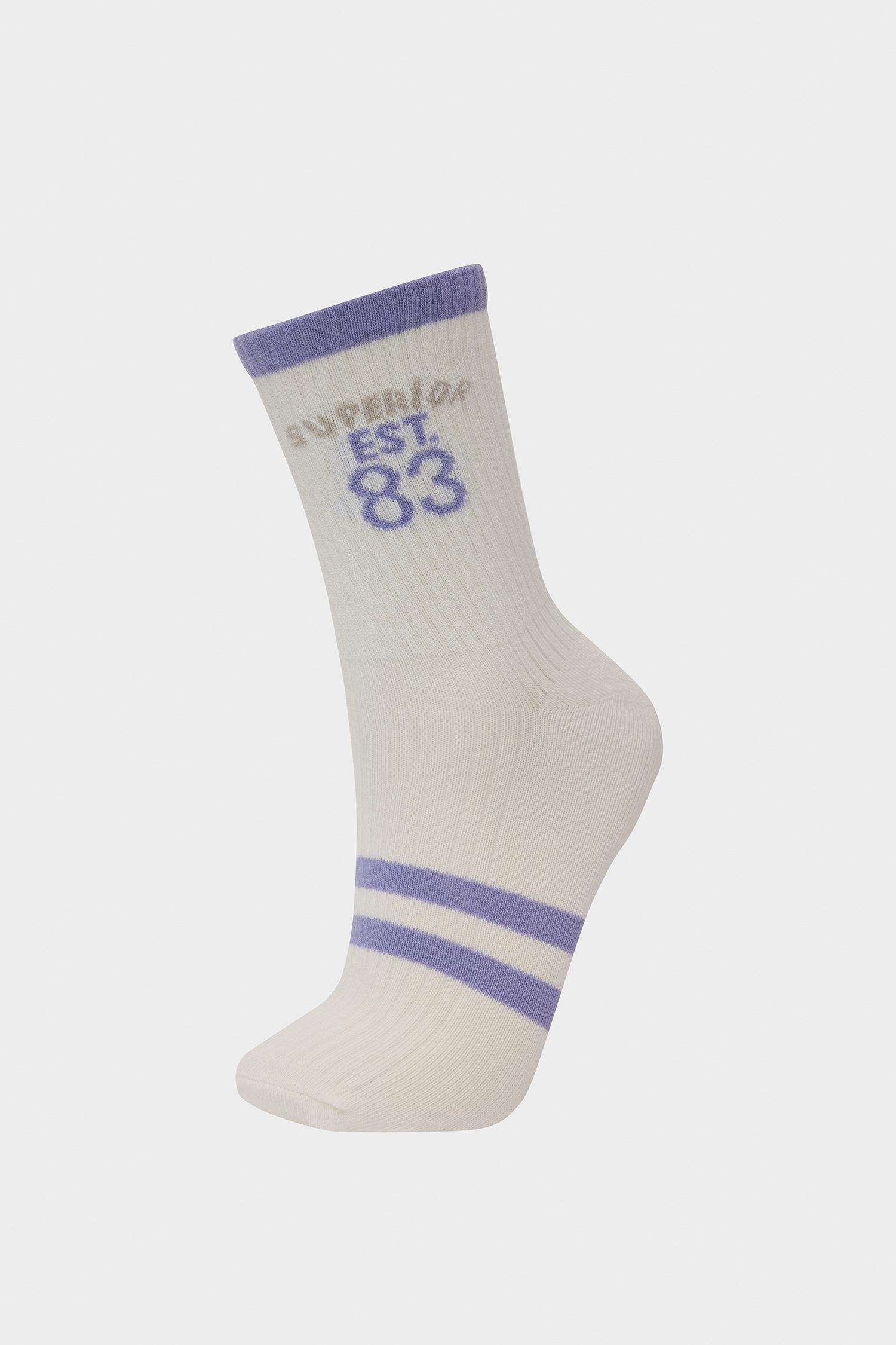 جوارب طويلة قطن نسائي - 5 قطع