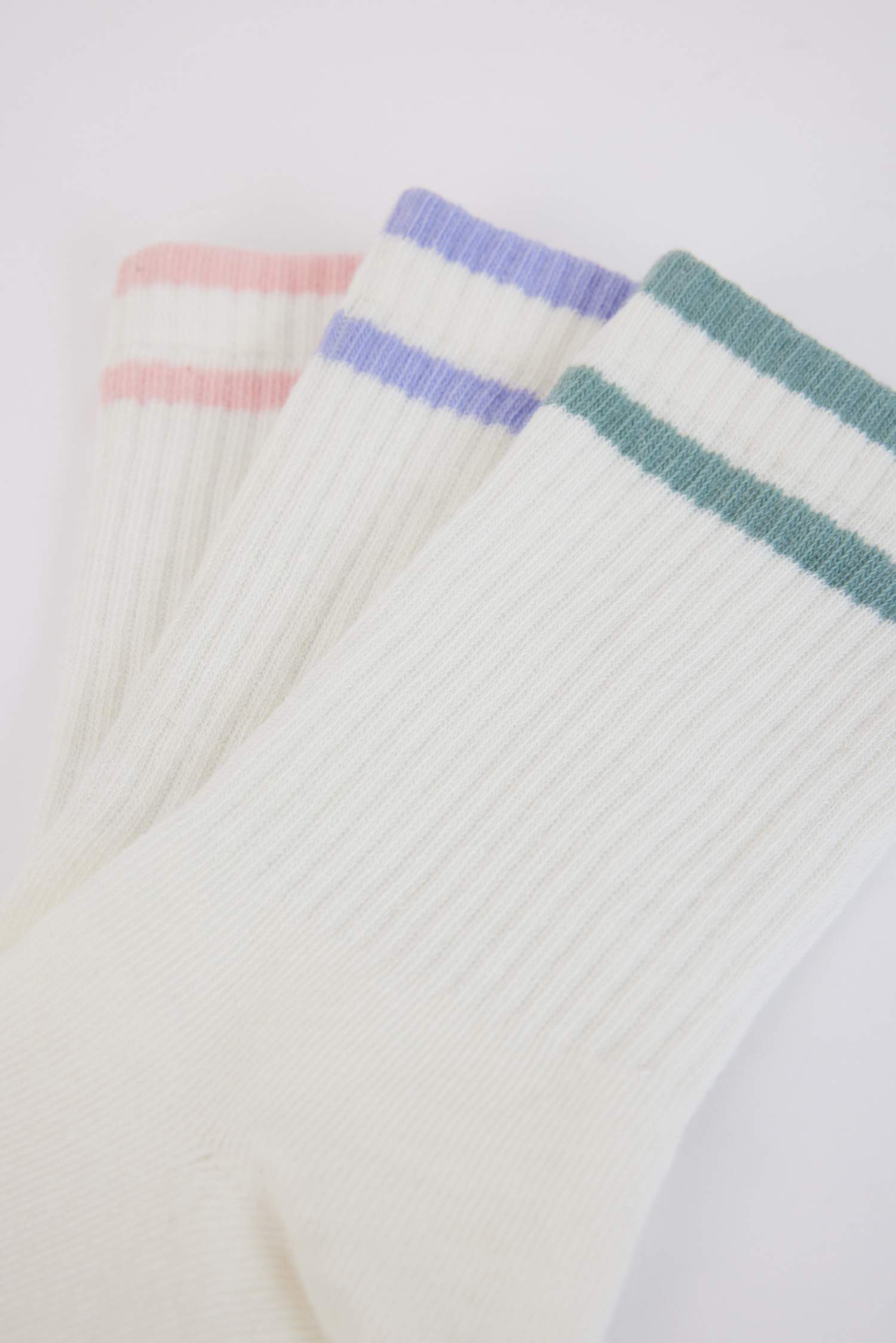 Kadın Rahat Lastikli 3'lü Pamuklu Uzun Çorap