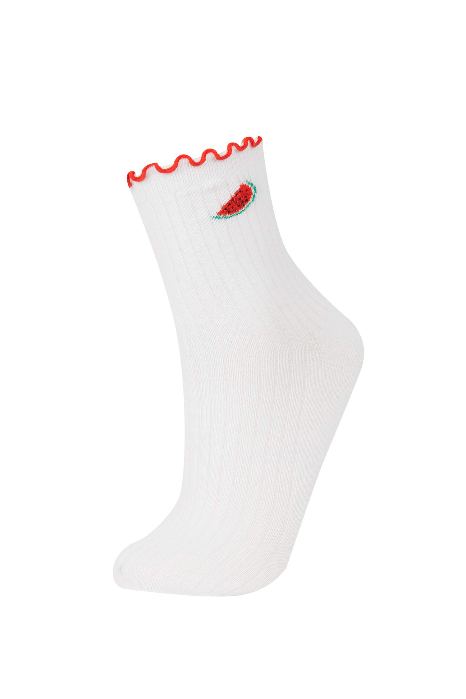 Kadın Fırfırlı 3'lü Pamuklu Soket Çorap