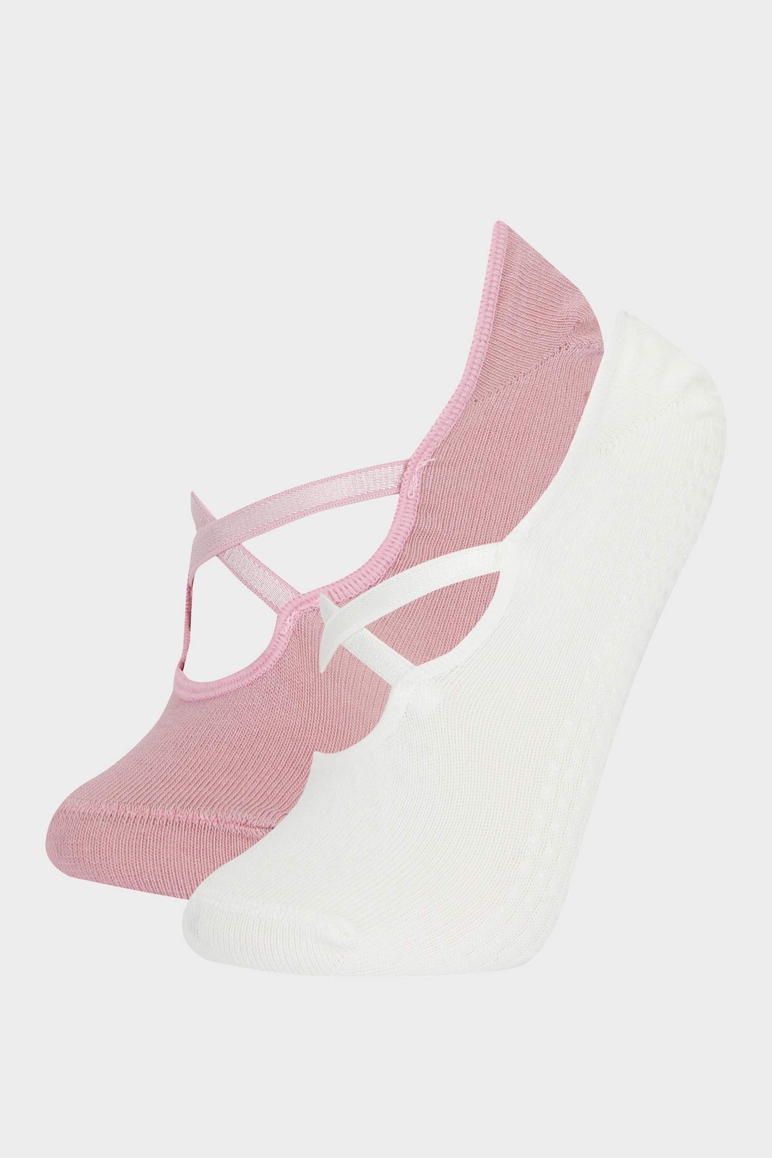 Woman 2 Piece Cotton Pilates Socks