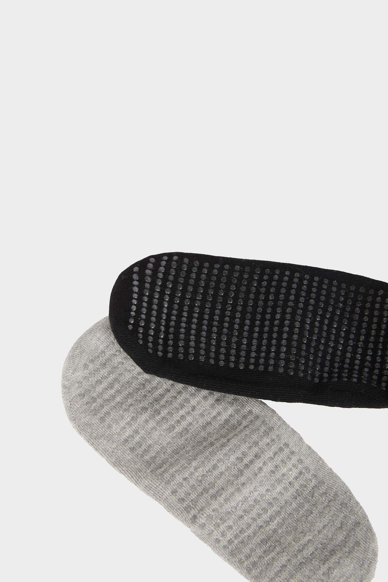 Woman Non-Slip Sole 2 Piece Cotton Pilates Socks