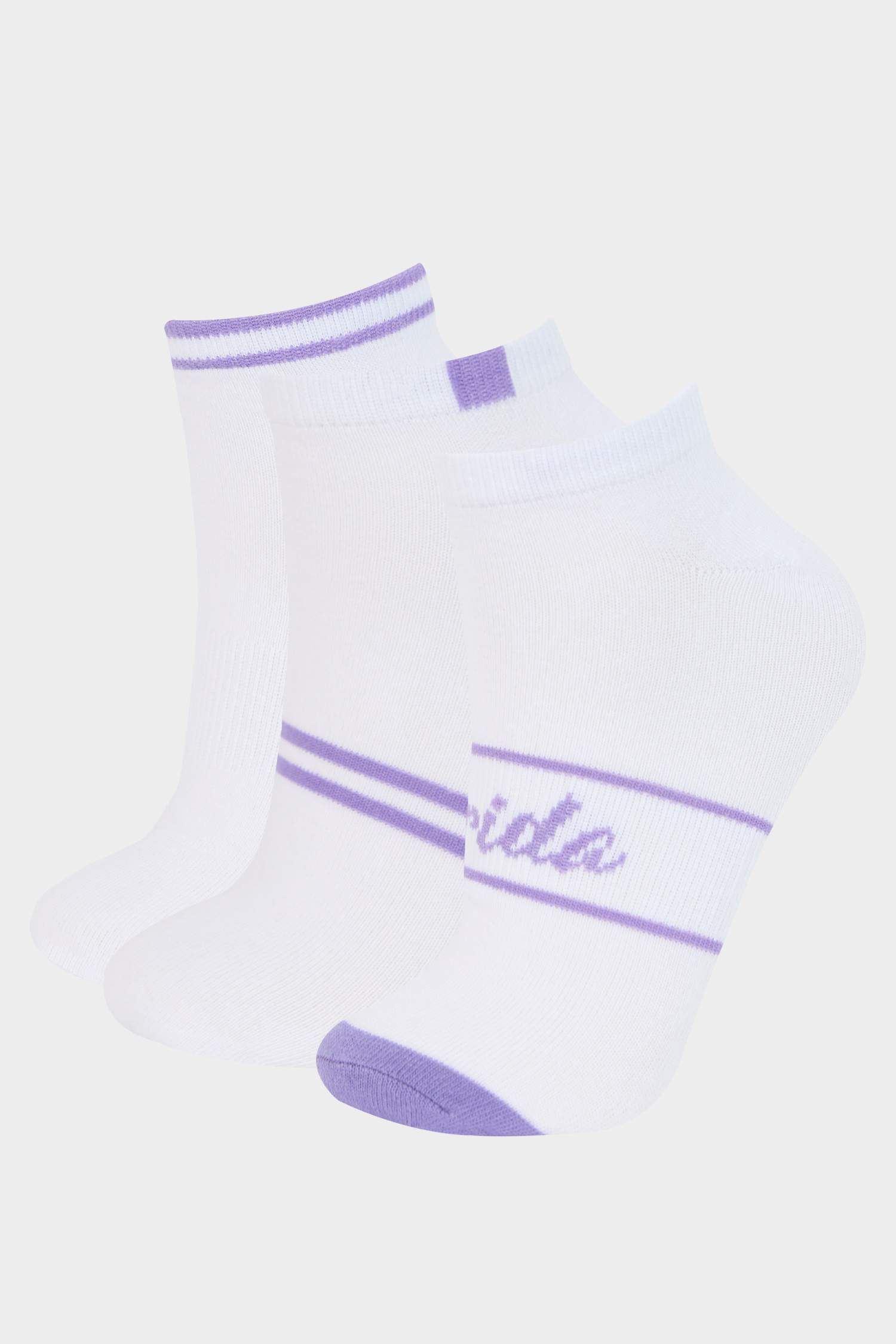 Kadın 3'lü Pamuklu Patik Çorap