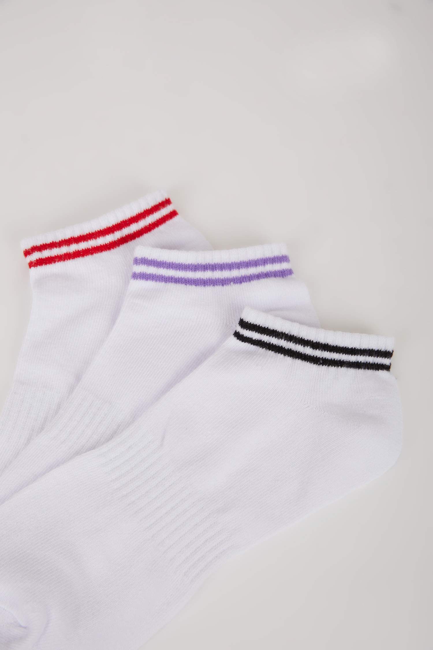 Kadın 3'lü Pamuklu Patik Çorap