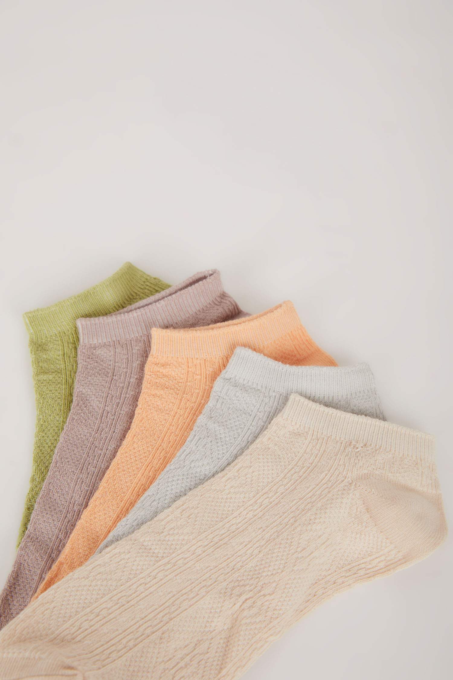 Kadın Rahat Lastikli 5'li Pamuklu Patik Çorap