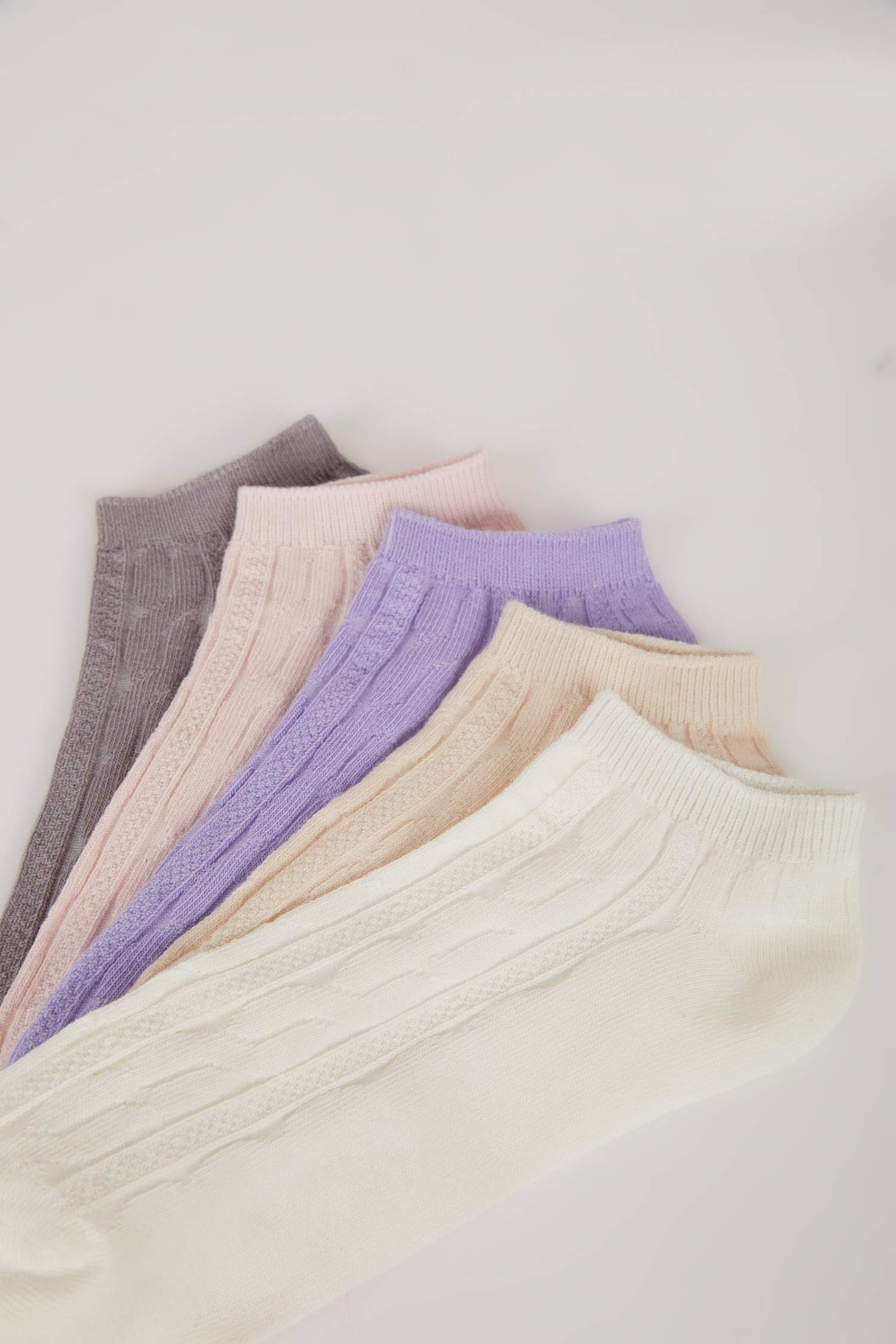 Kadın Rahat Lastikli 5'li Pamuklu Patik Çorap