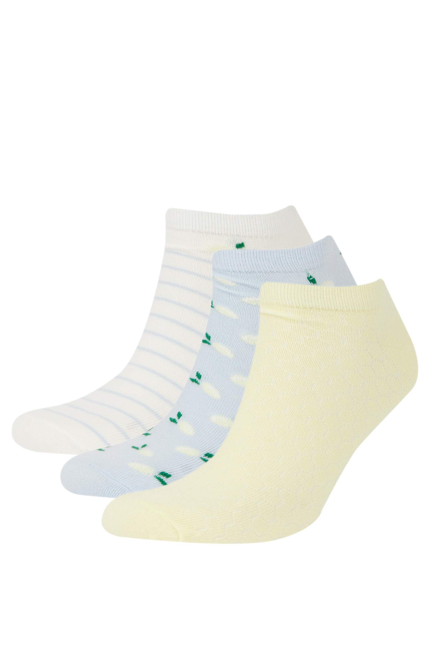 جوارب نسائي قصيرة قطن - 3 قطع