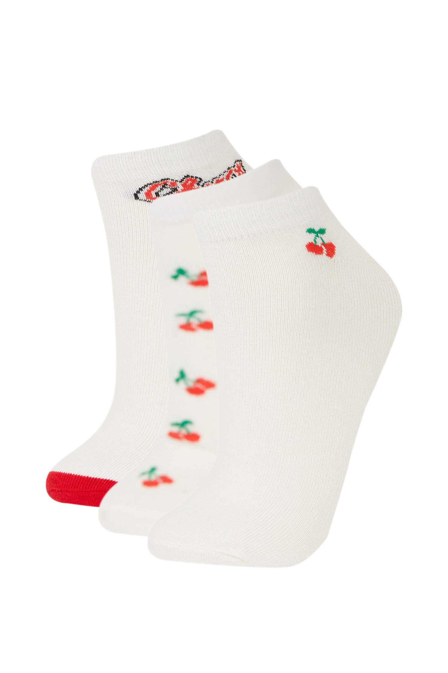 جوارب نسائي قصيرة قطن - 3 قطع