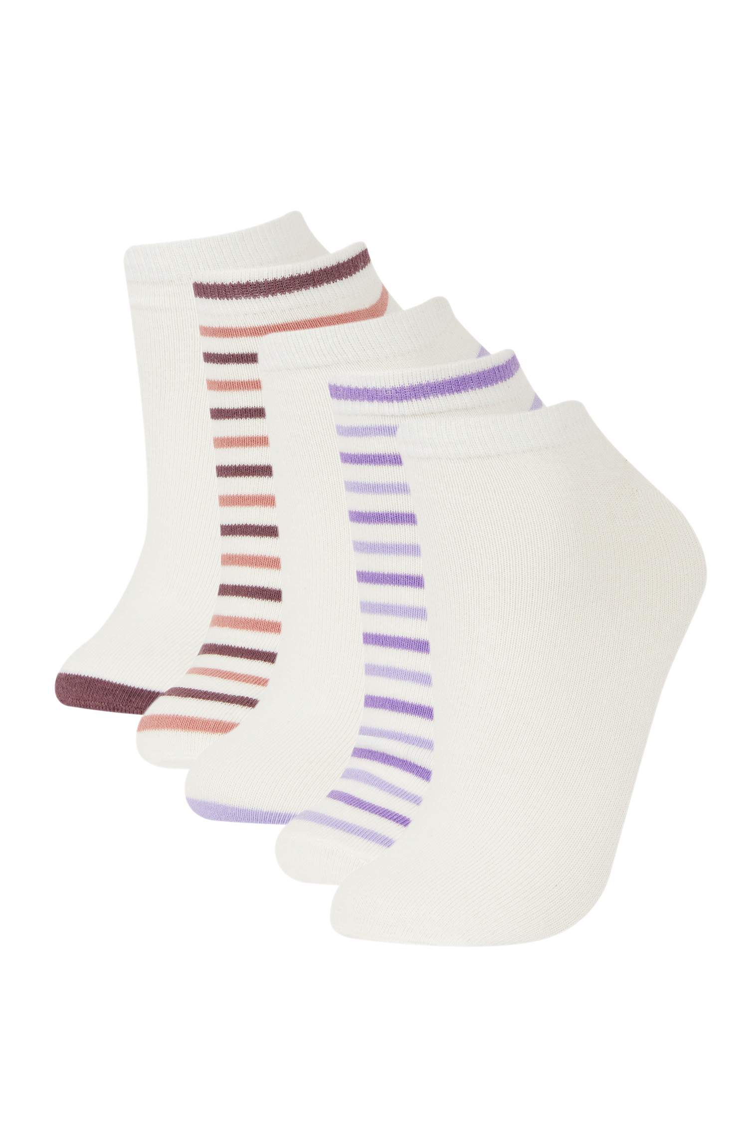 Kadın 5'li Pamuklu Patik Çorap