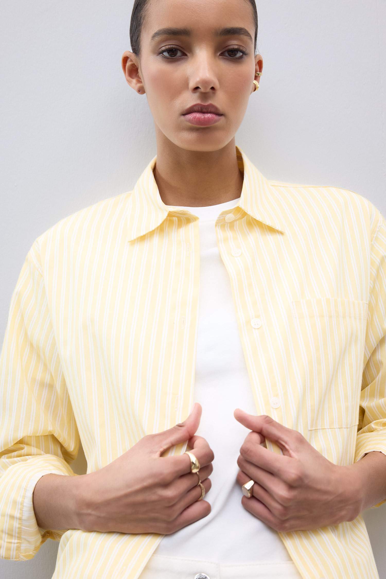 Oversize Geniş Kalıp Çizgili Poplin Uzun Kollu Gömlek