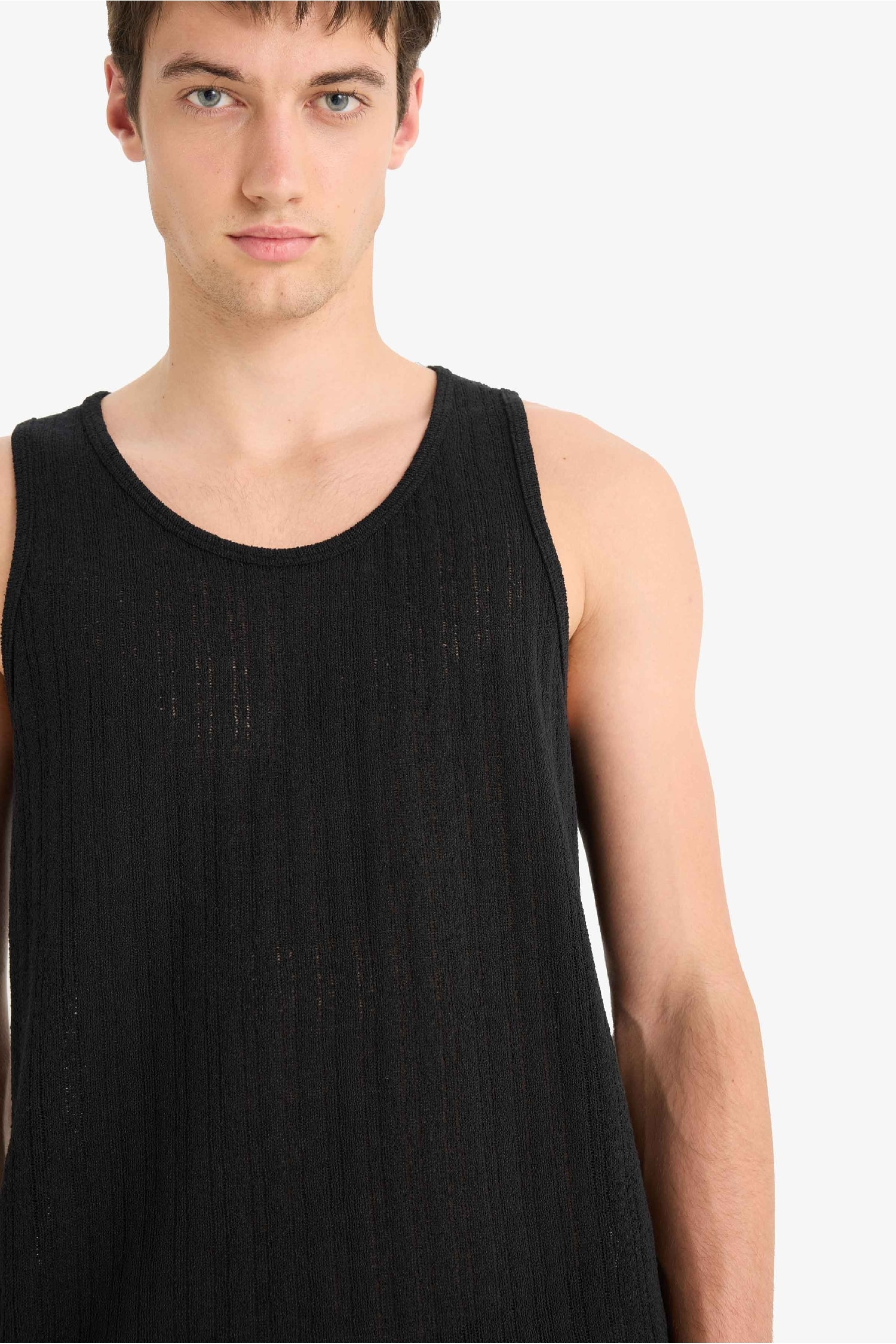 Slim Fit Ribana Crew Neck Tank Top