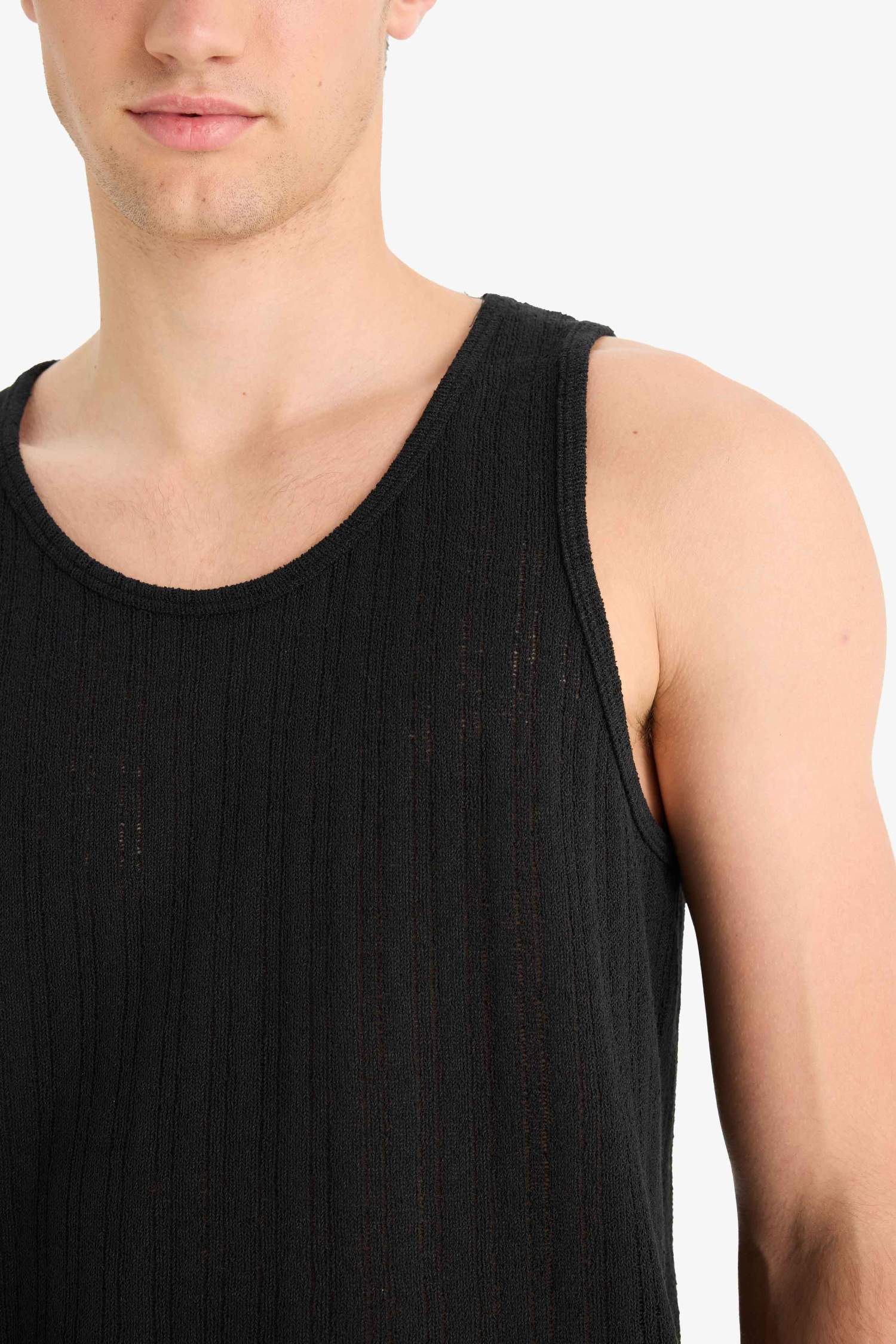 Slim Fit Ribana Crew Neck Tank Top