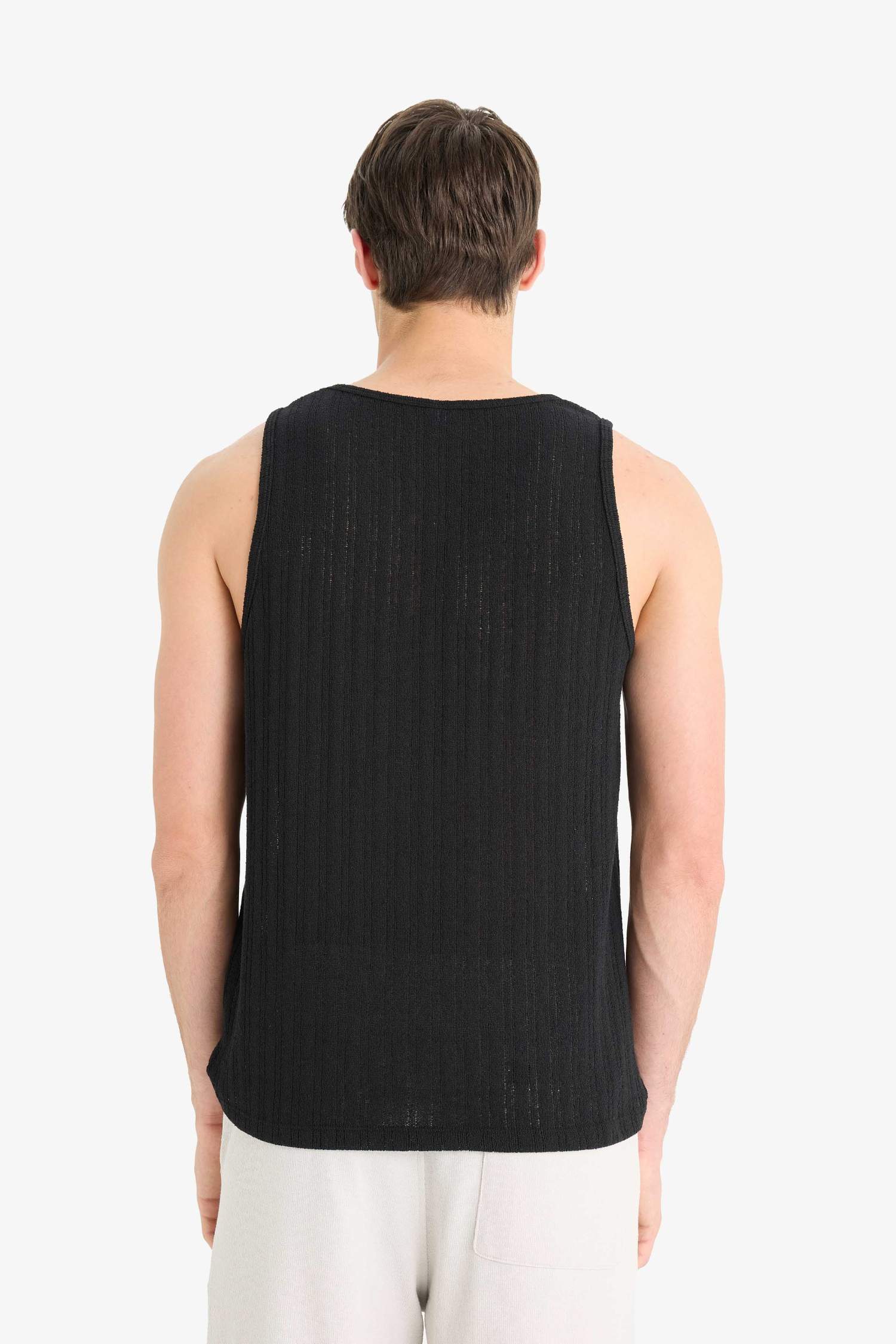 Slim Fit Ribana Crew Neck Tank Top