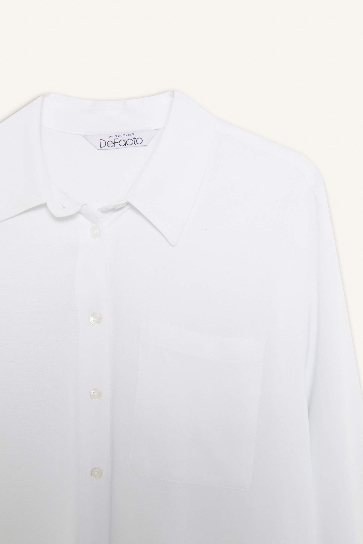 قميص ردن طويل من مزيج الكتان اوفر سايز بياقة قميص