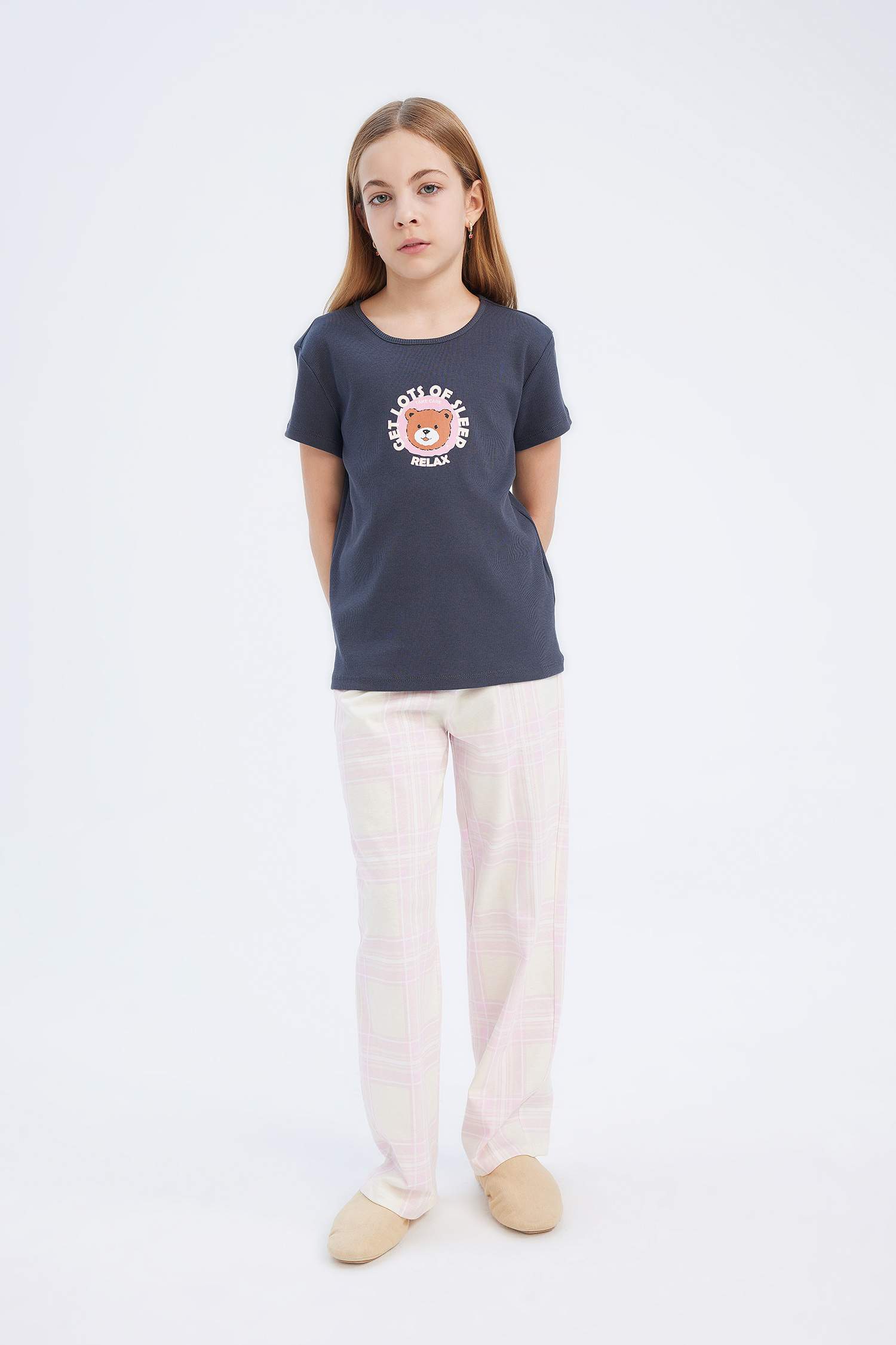 Пижамный комплект: Футболка и брюки с принтом для девочек