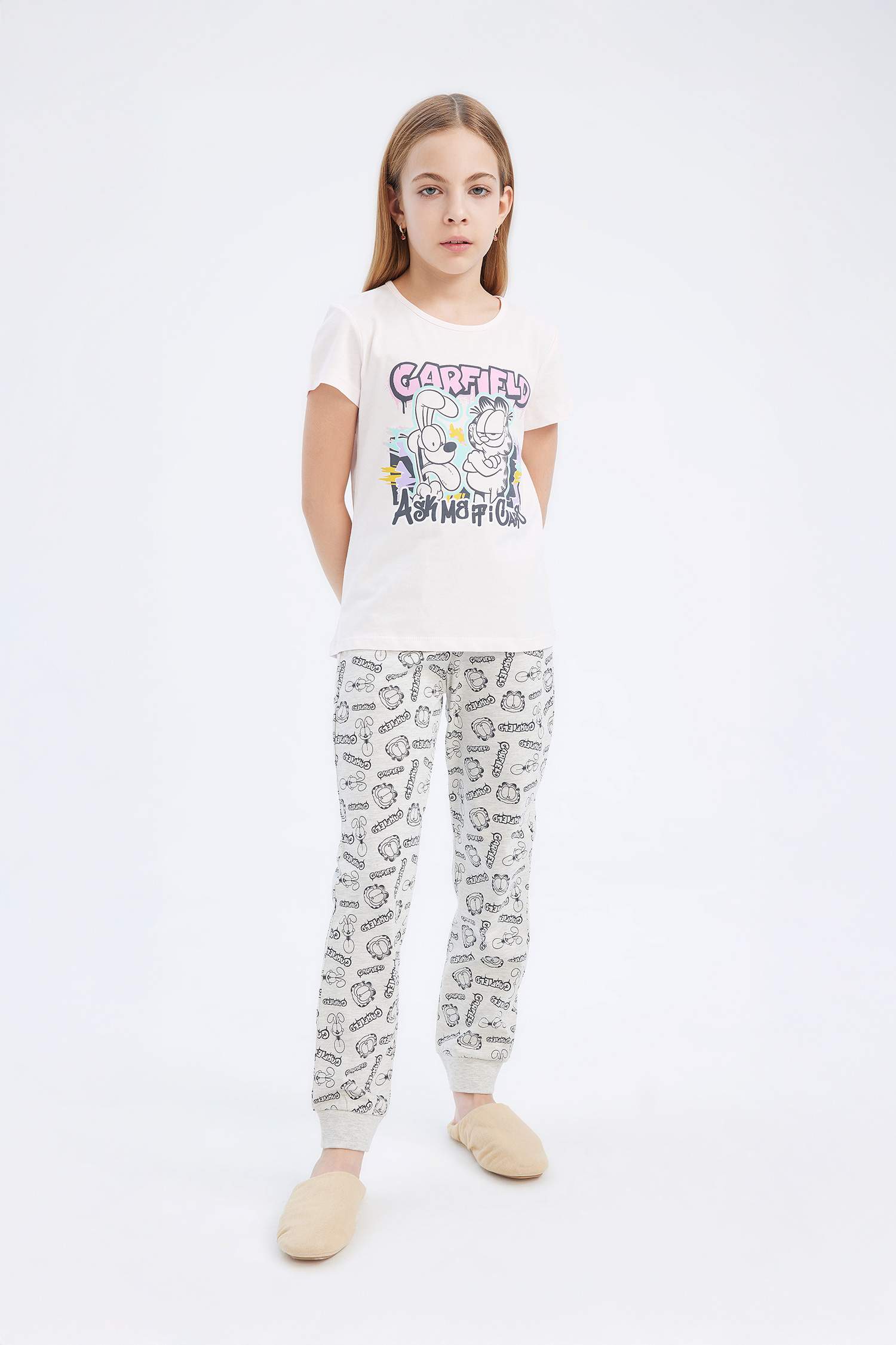 Пижамный комплект с принтом Garfield для девочек