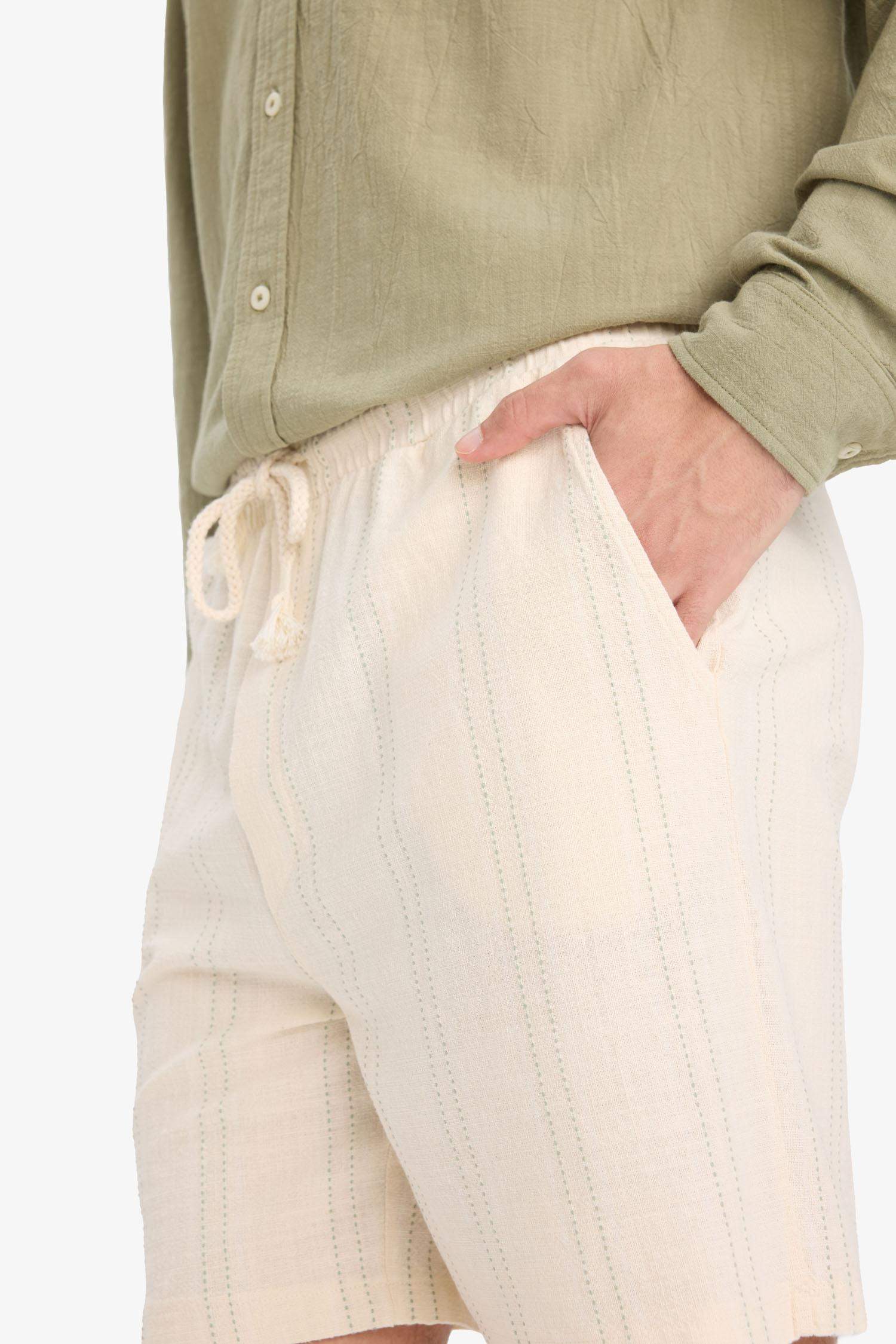 Regular Fit Textured Bermuda Shorts
