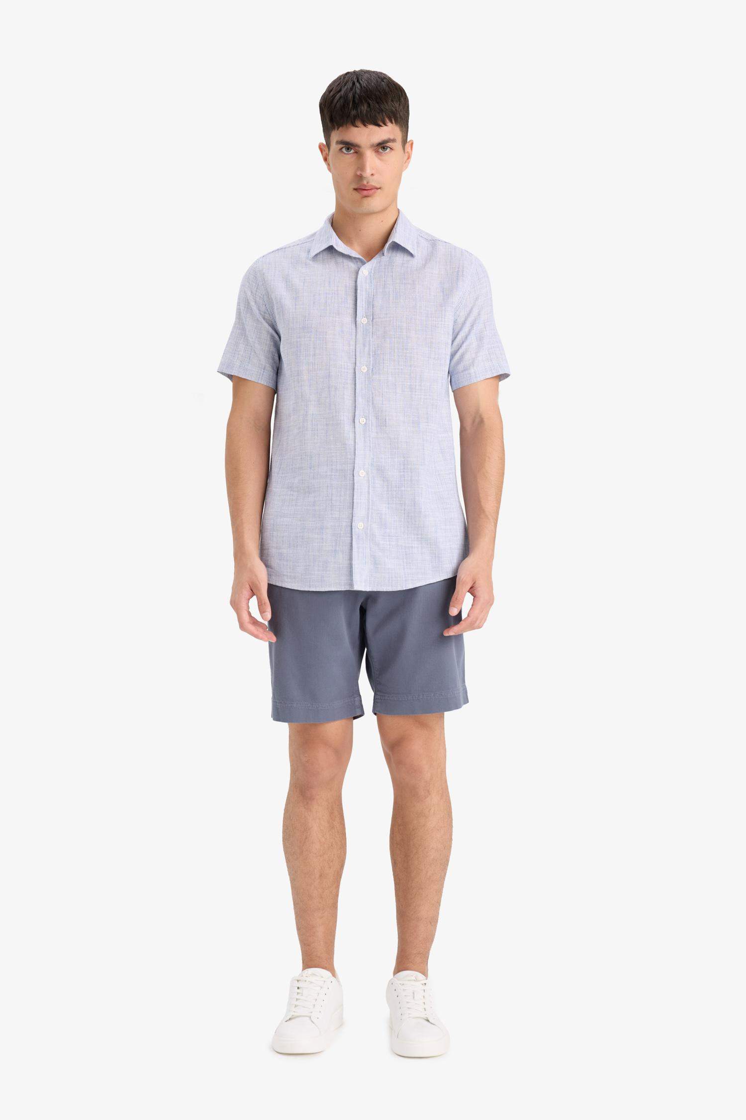 Regular Fit Textured Bermuda Shorts