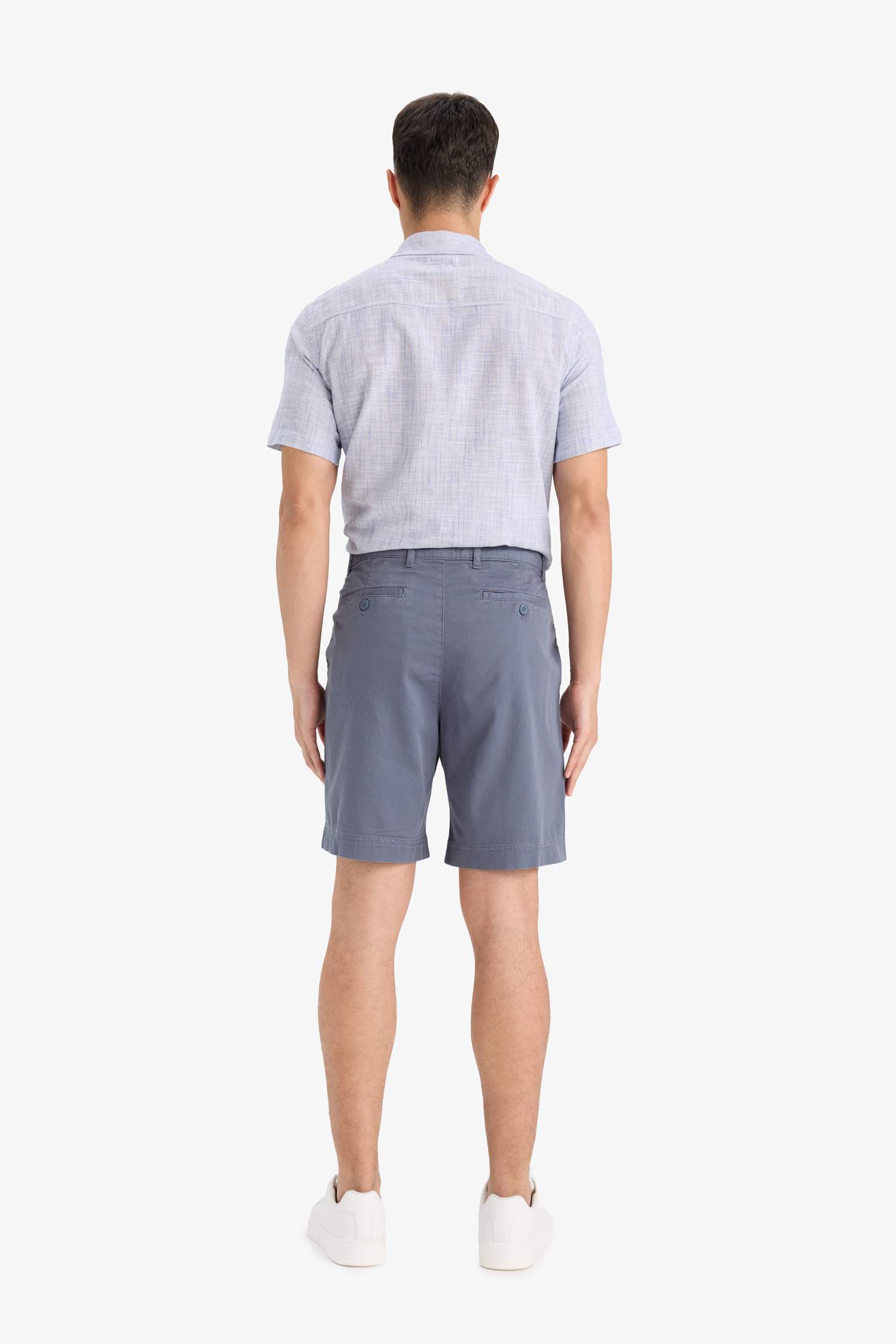 Regular Fit Textured Bermuda Shorts