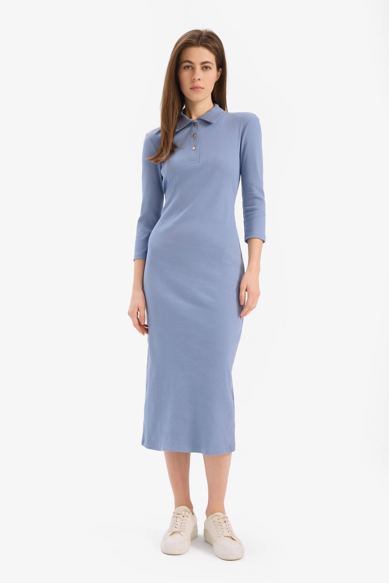 Bodycon Polo Collar Camisole Midi Dress