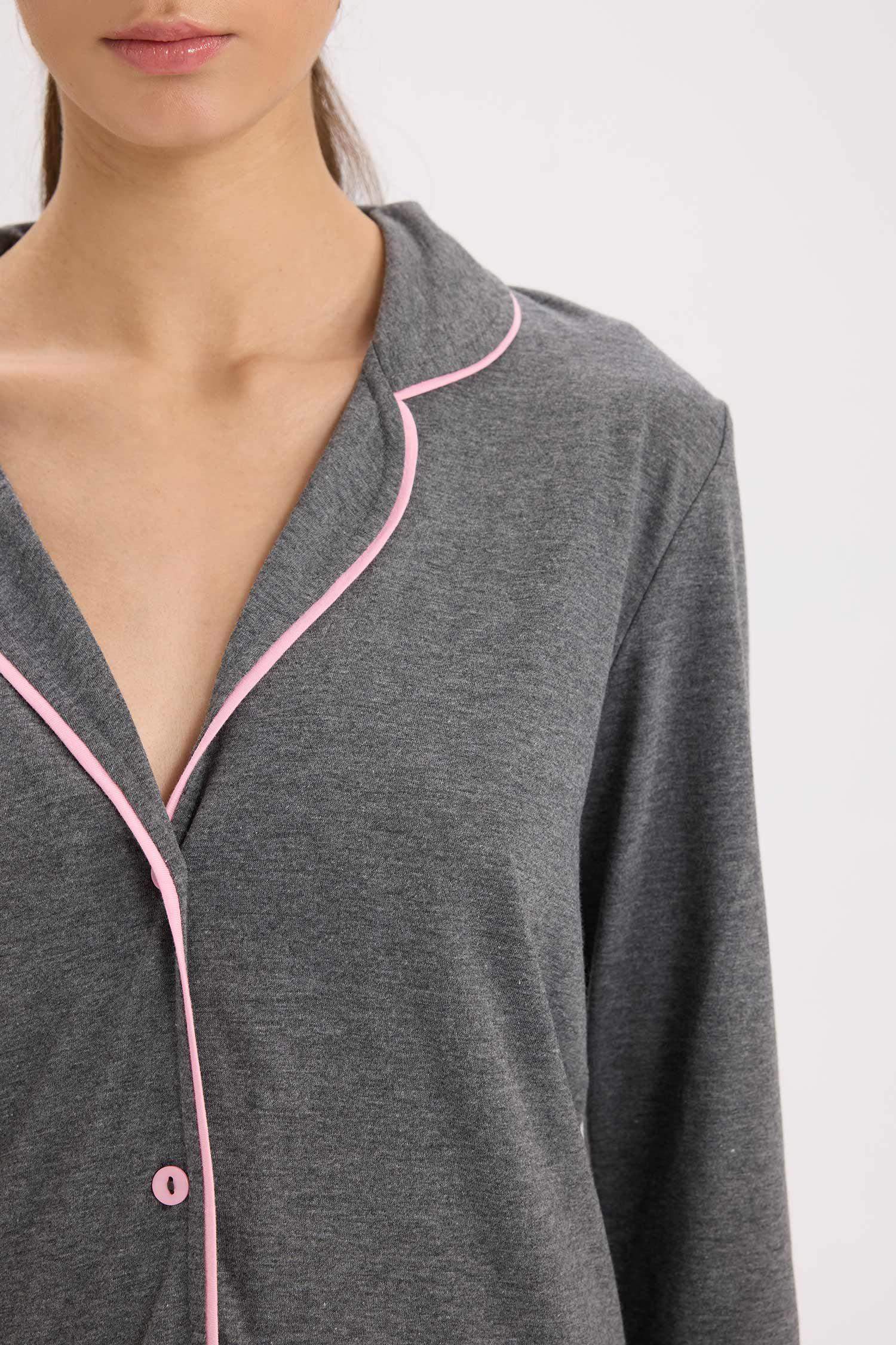 Pijama Takımı Regular Fit Uzun Kollu Üst Uzun Alt