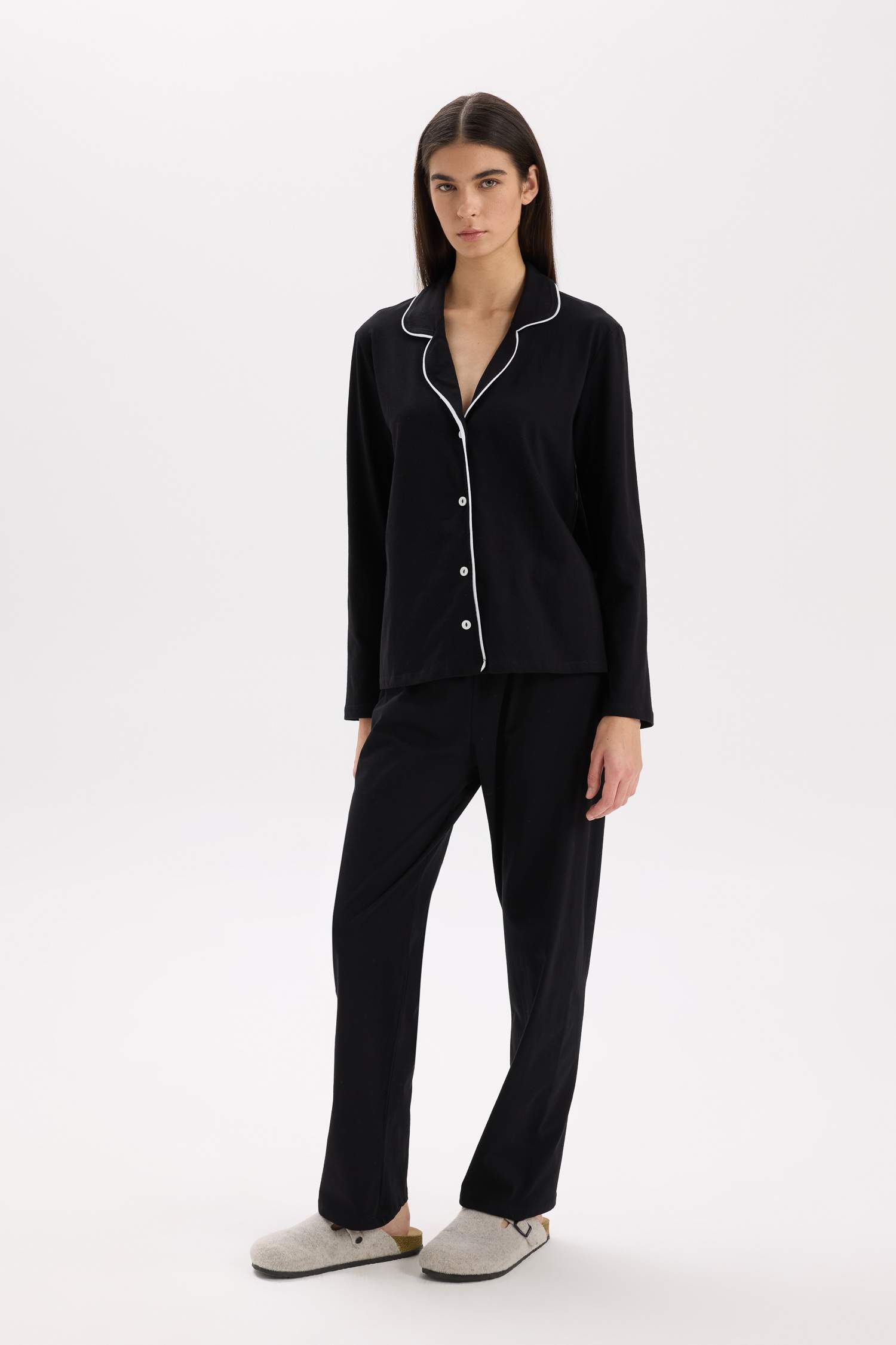 Pijama Takımı Regular Fit Uzun Kollu Üst Uzun Altı-Fall in Love