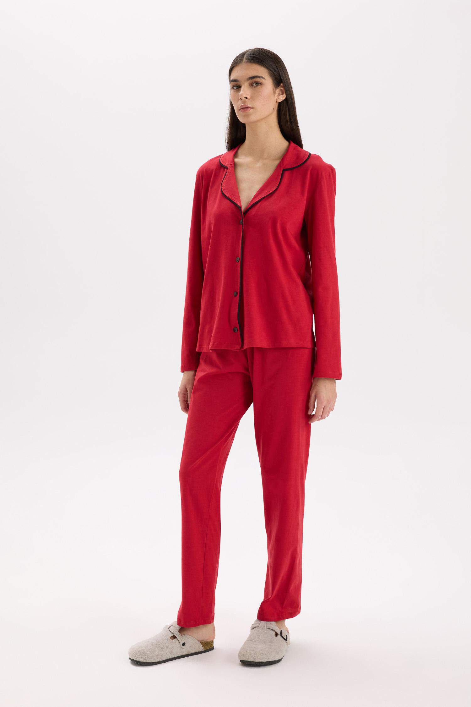 Pijama Takımı Regular Fit Uzun Kollu Üst Uzun Alt-Fall in Love