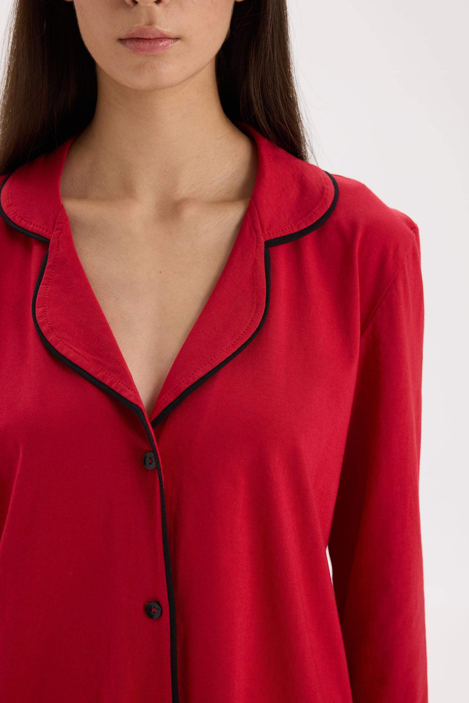 Pijama Takımı Regular Fit Uzun Kollu Üst Uzun Alt-Fall in Love