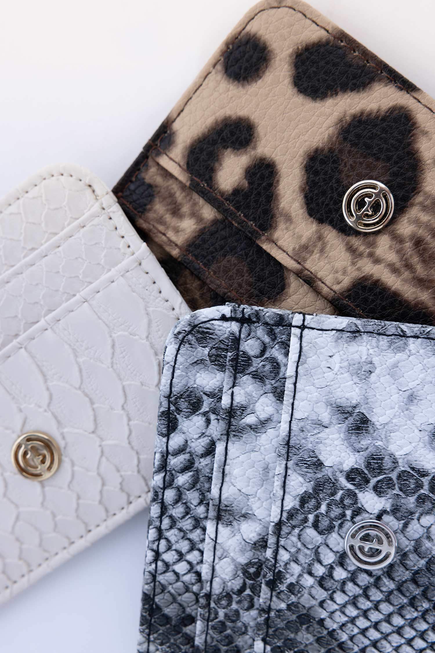 Kadın Leopar Desenli Suni Deri Kartlık