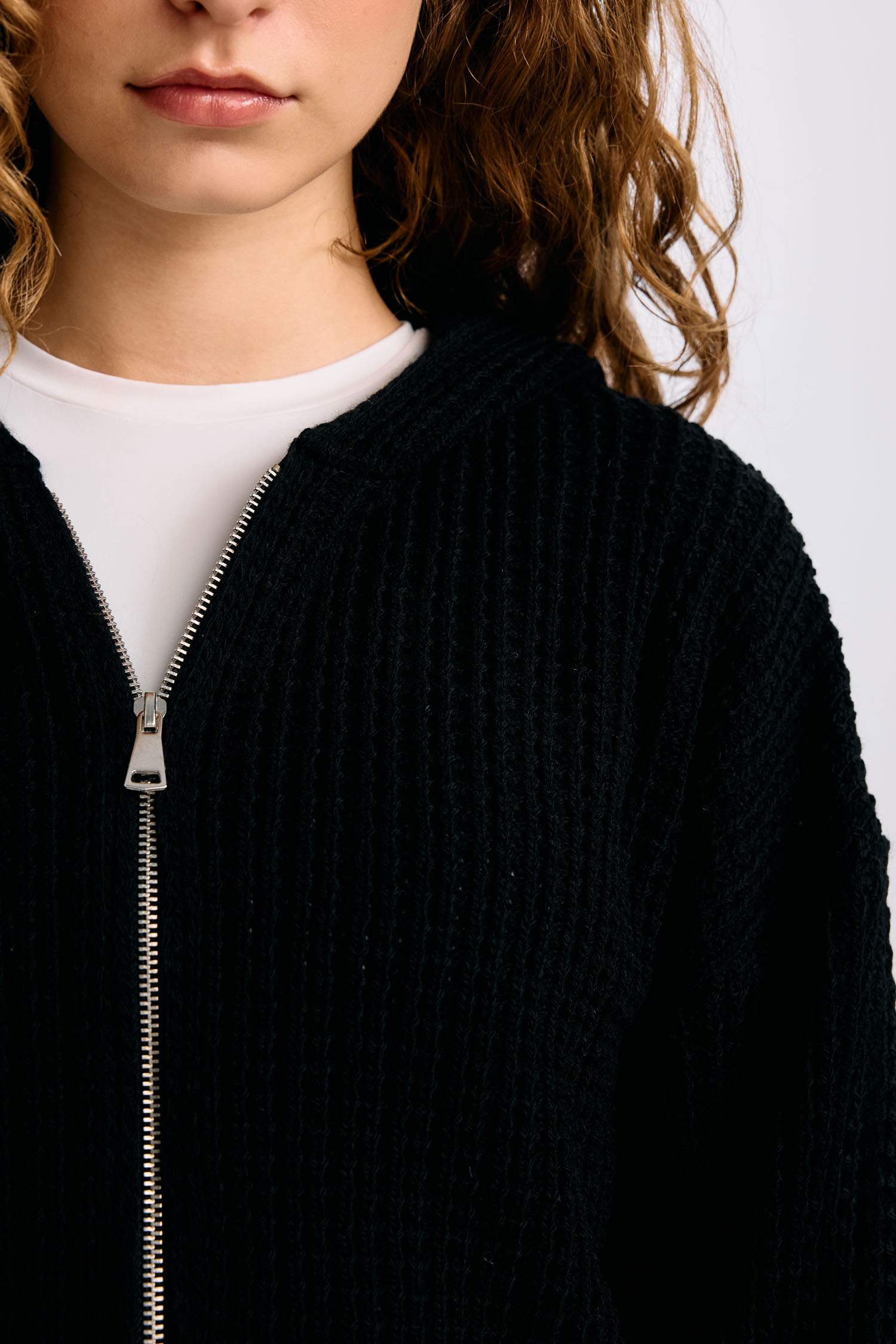 Regular Fit Kapüşonlu Fermuarlı Triko Hırka