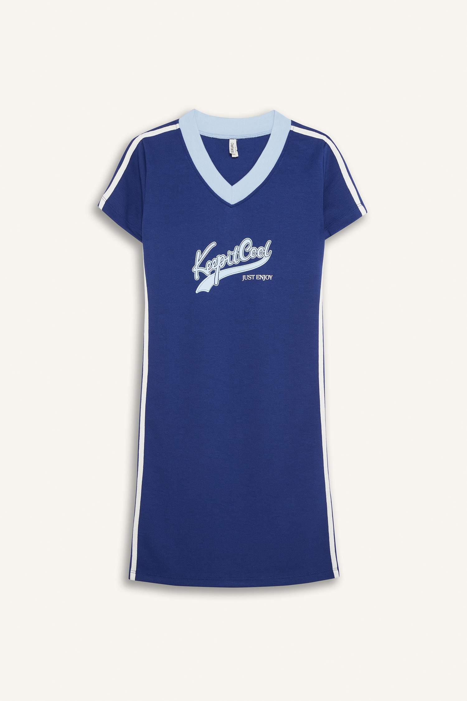 Girl V-Neck Printed Short Sleeve Dress