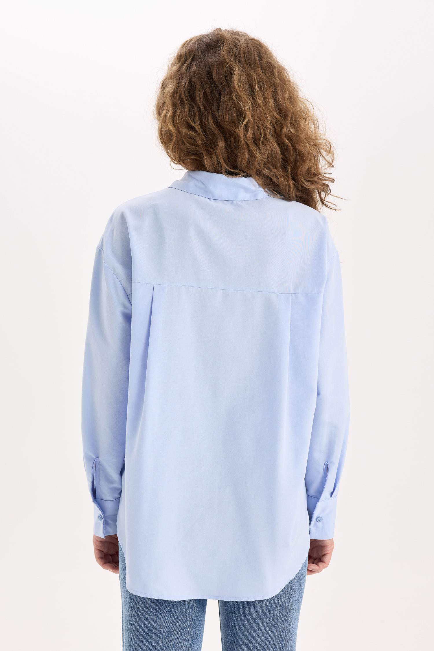 Oversize Geniş Kalıp Poplin Uzun Kollu Gömlek