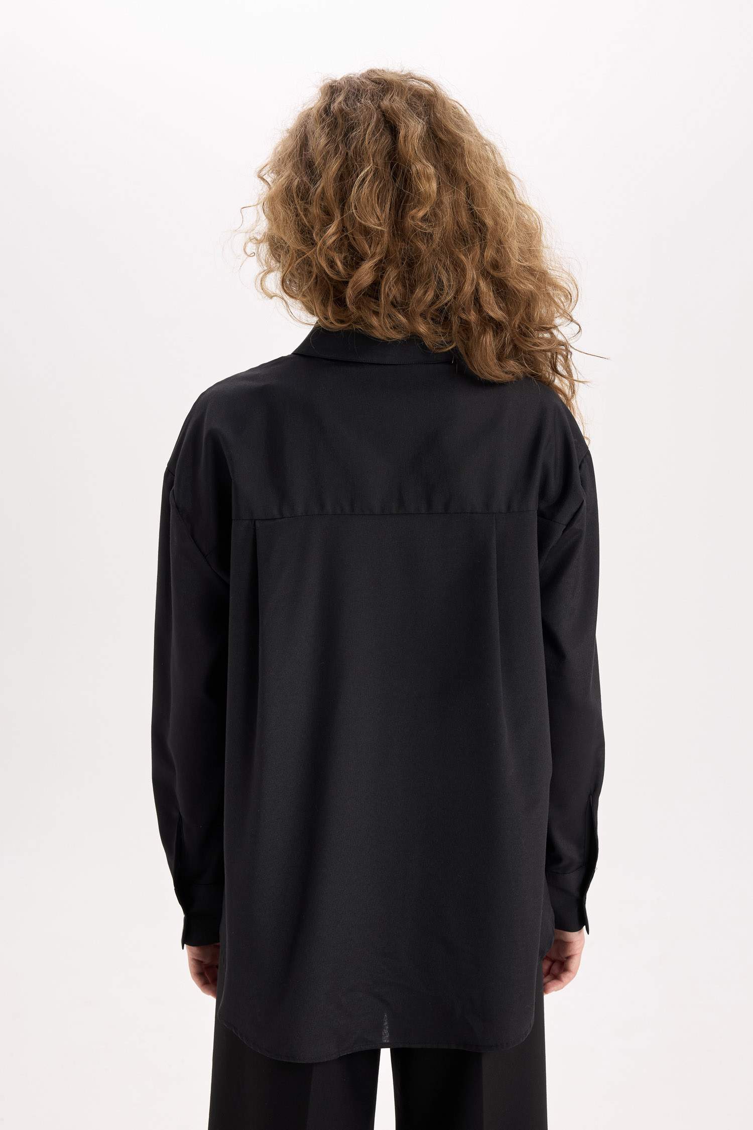 Oversize Geniş Kalıp Poplin Uzun Kollu Gömlek