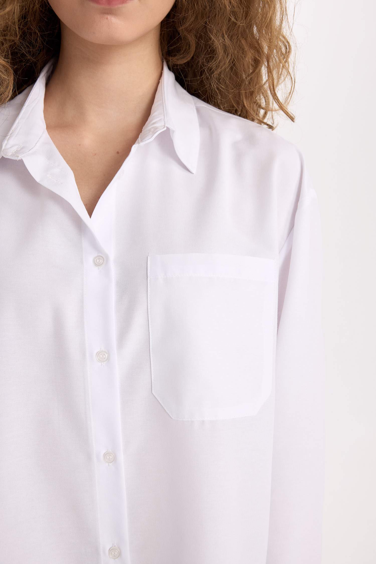 Oversize Geniş Kalıp Poplin Uzun Kollu Gömlek