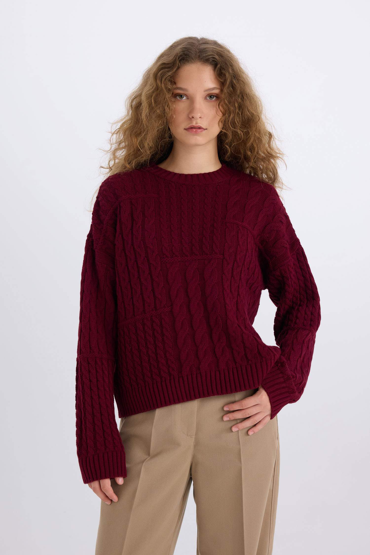 Coool Oversize Geniş Kalıp Bisiklet Yaka Triko Kazak