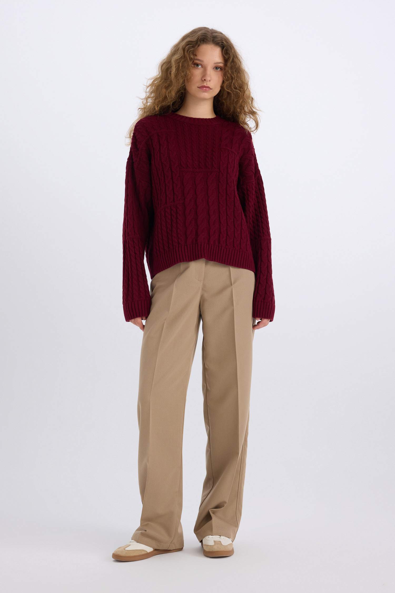 Coool Oversize Geniş Kalıp Bisiklet Yaka Triko Kazak