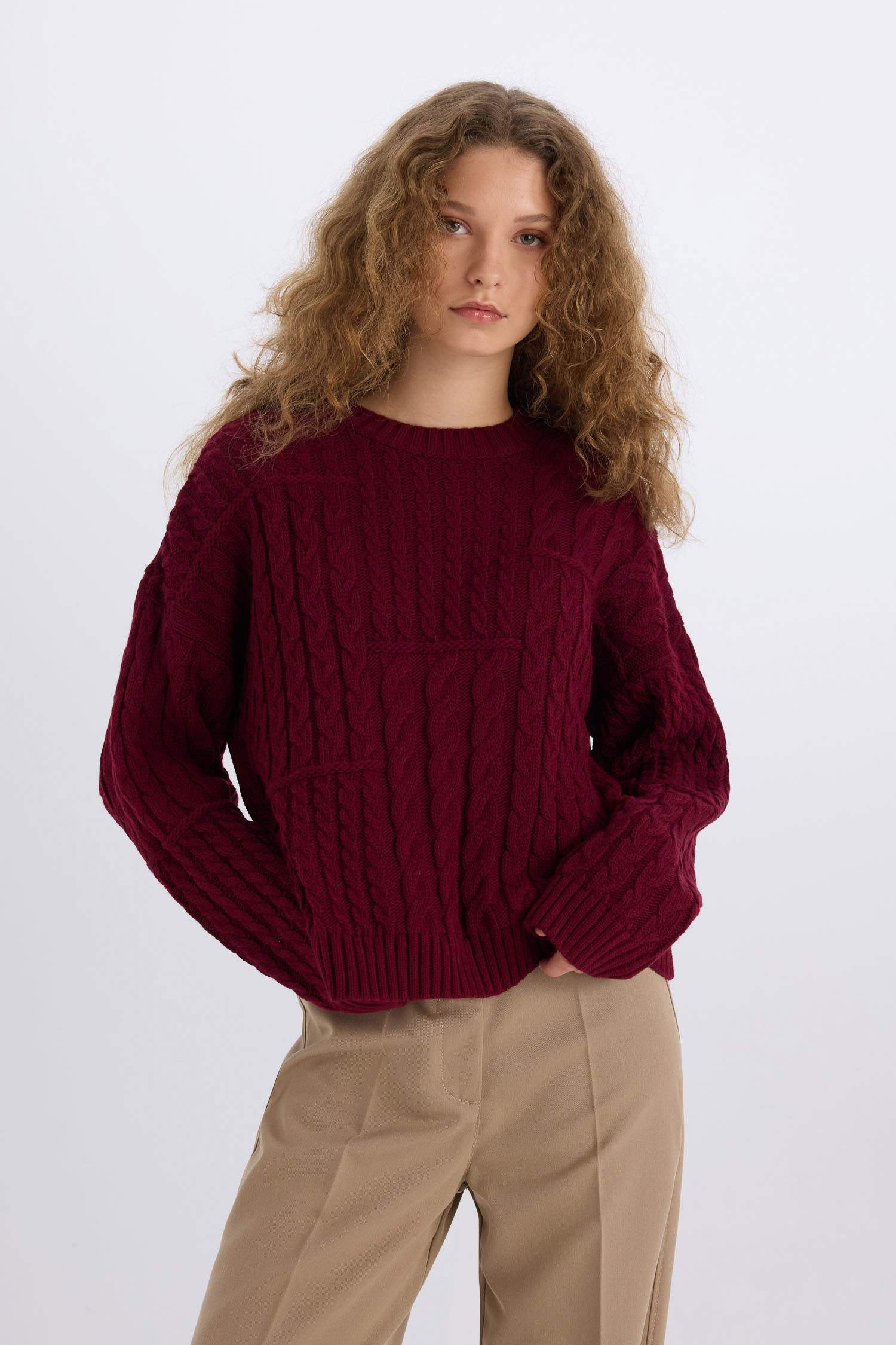 Coool Oversize Geniş Kalıp Bisiklet Yaka Triko Kazak