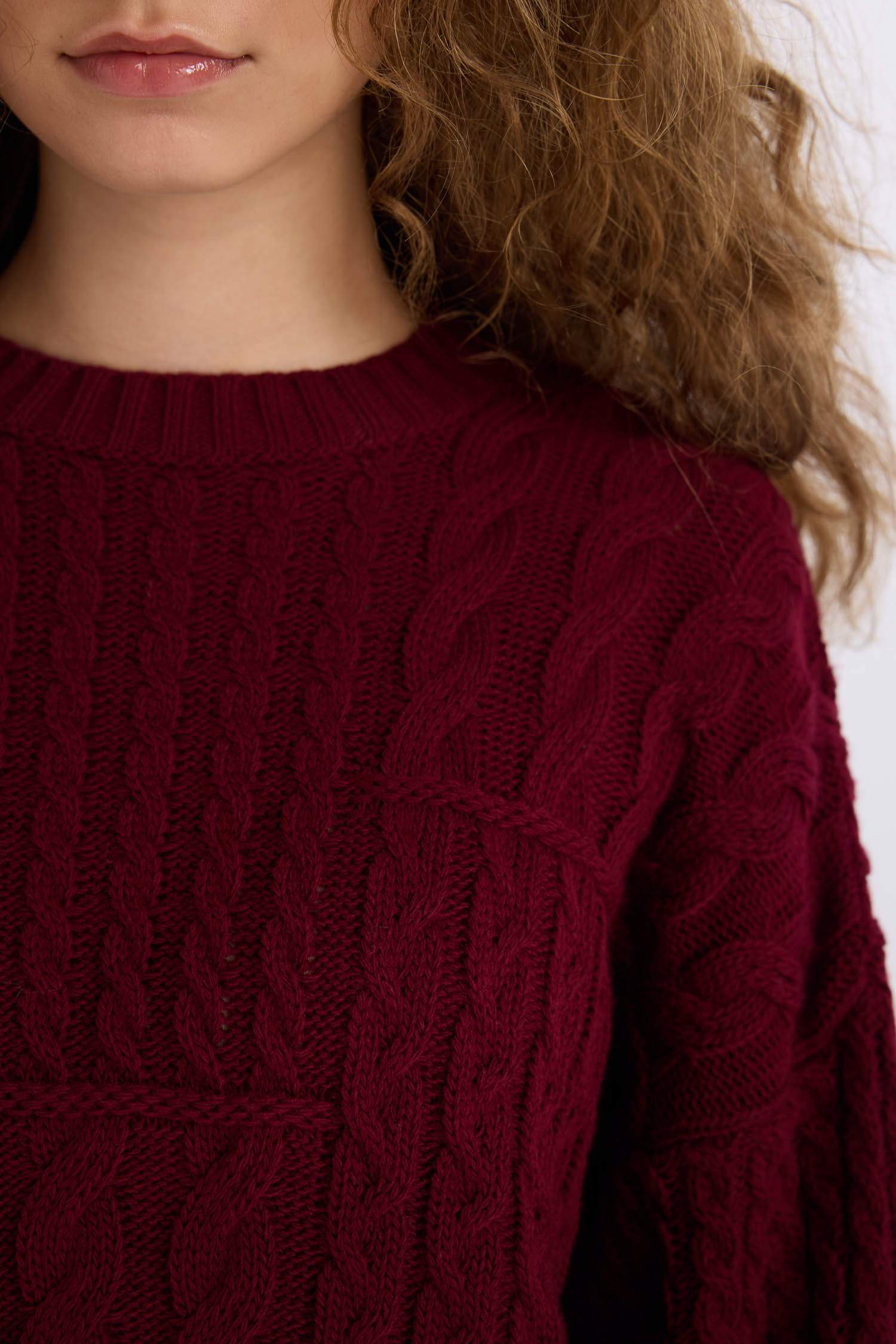 Coool Oversize Geniş Kalıp Bisiklet Yaka Triko Kazak