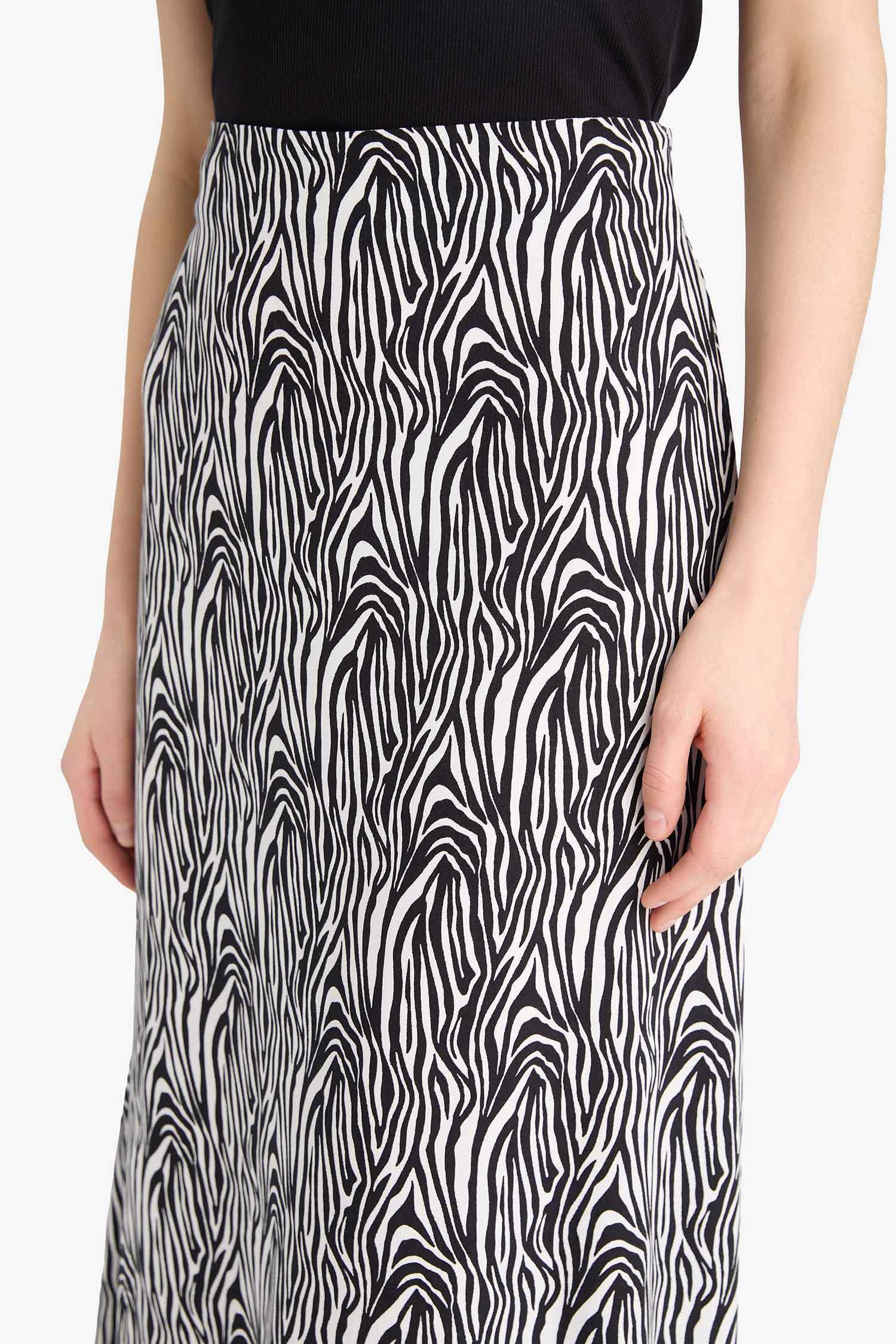 A-Line Animal Print Maxi Skirt