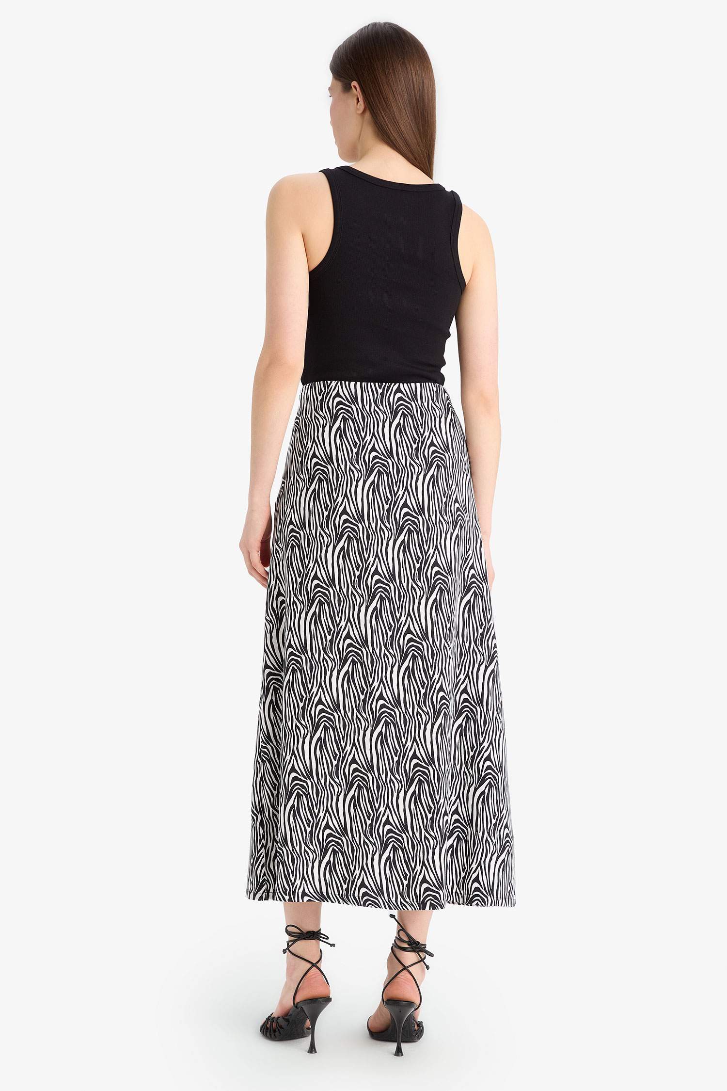 A-Line Animal Print Maxi Skirt