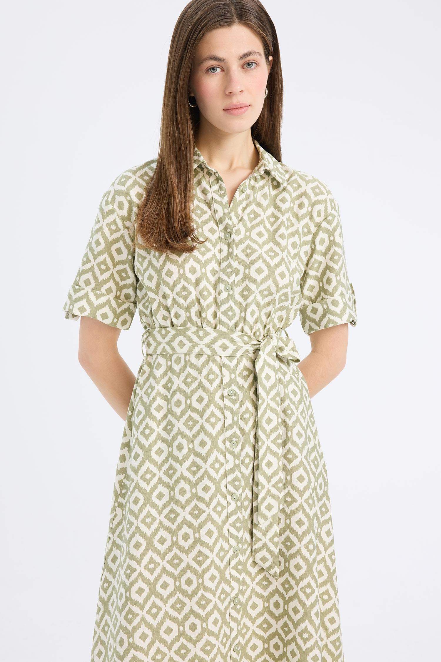 гүлді жейде мойыны қысқа жеңді Ұзын жеңді тоқылған көйлек