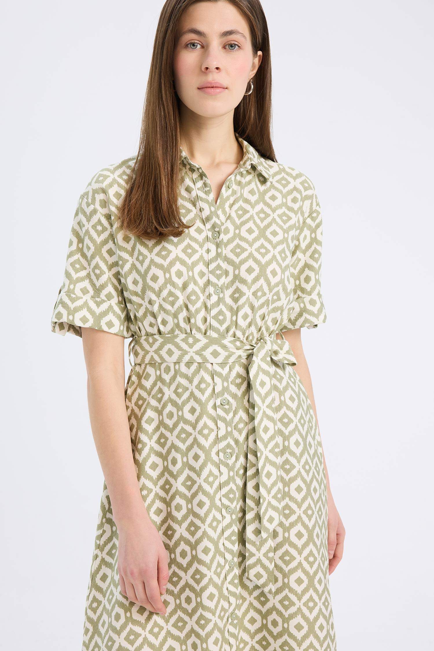 гүлді жейде мойыны қысқа жеңді Ұзын жеңді тоқылған көйлек