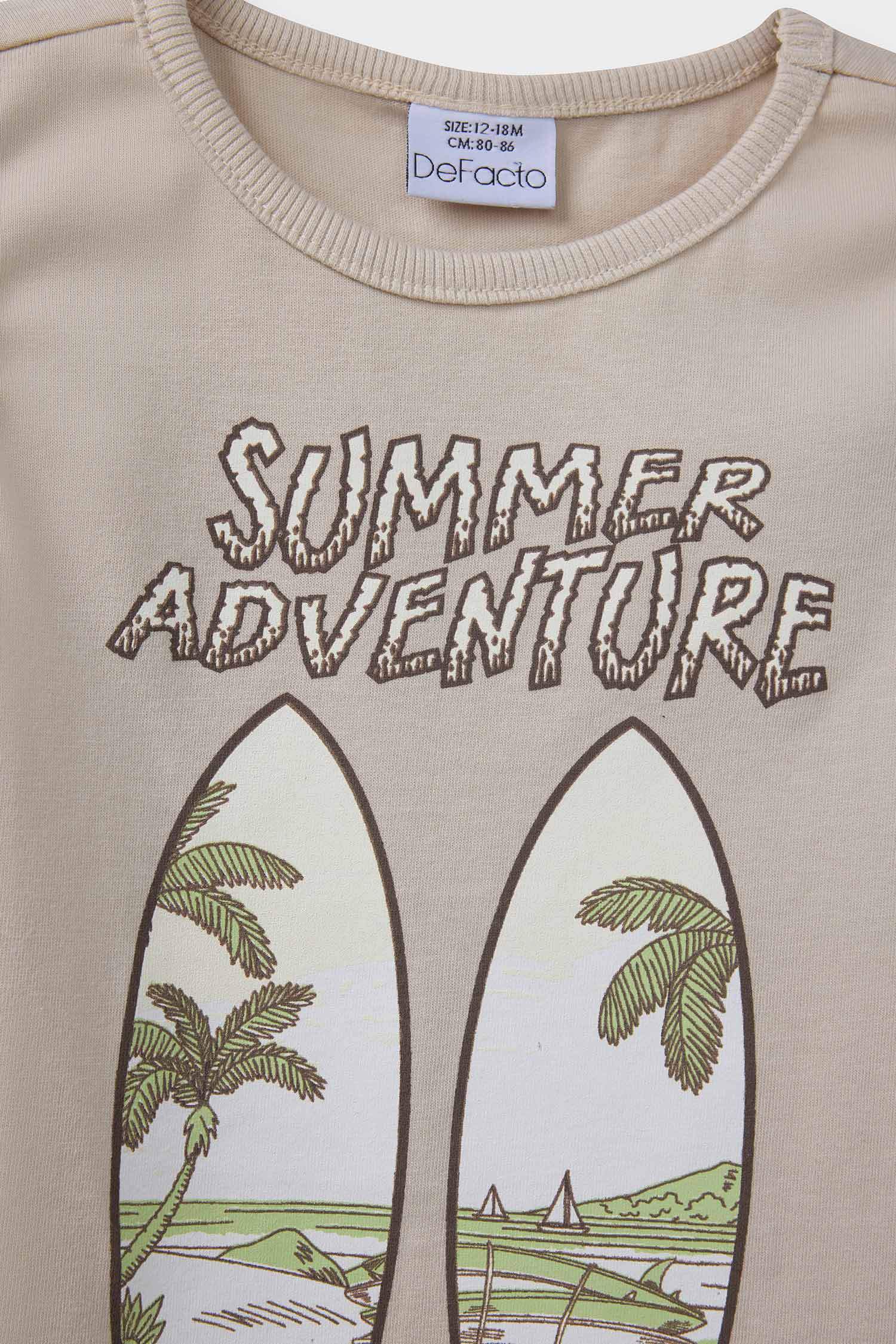 Erkek Bebek Bisiklet Yaka Palmiye Desenli Atlet