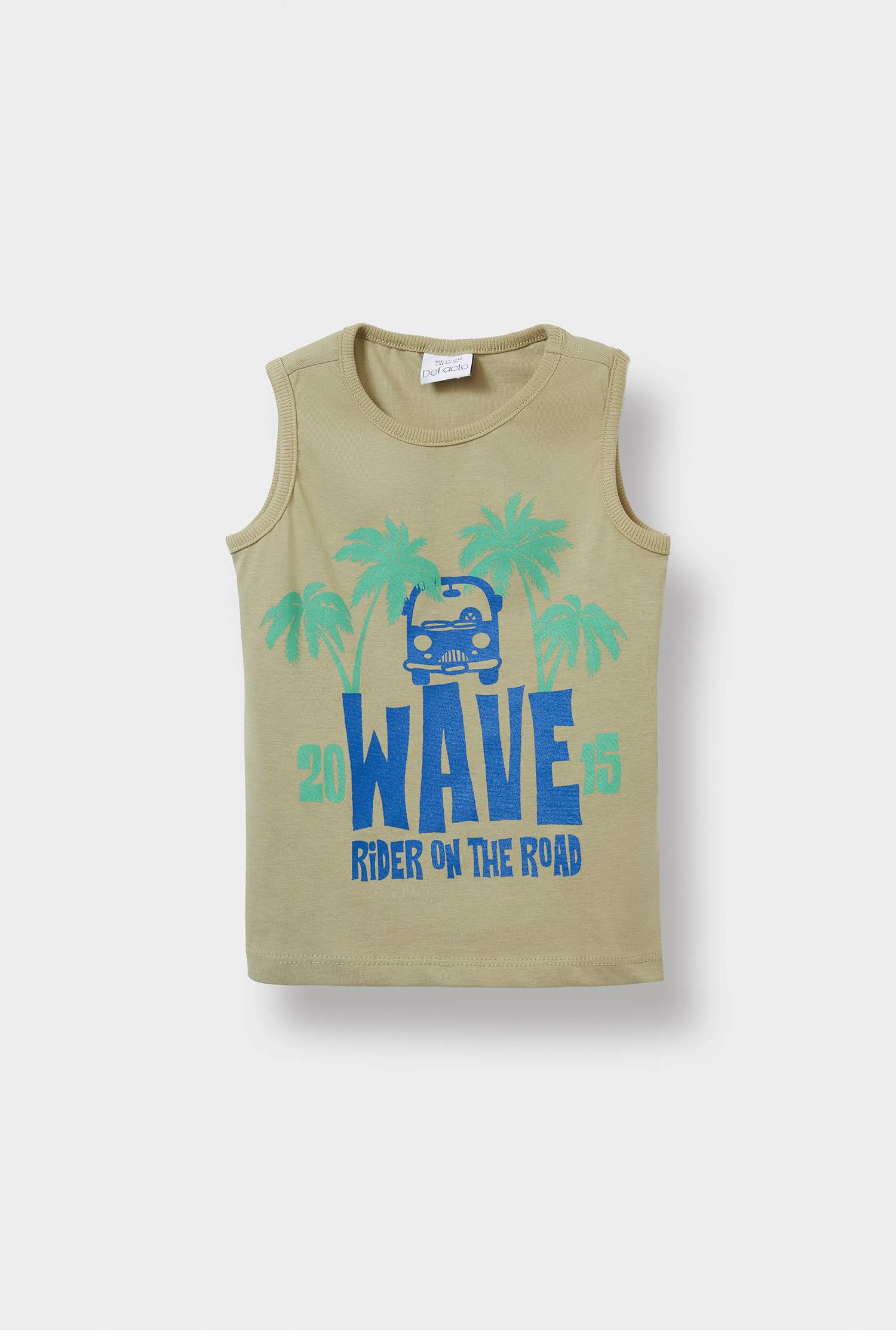 Erkek Bebek Bisiklet Yaka Palmiye Desenli Atlet