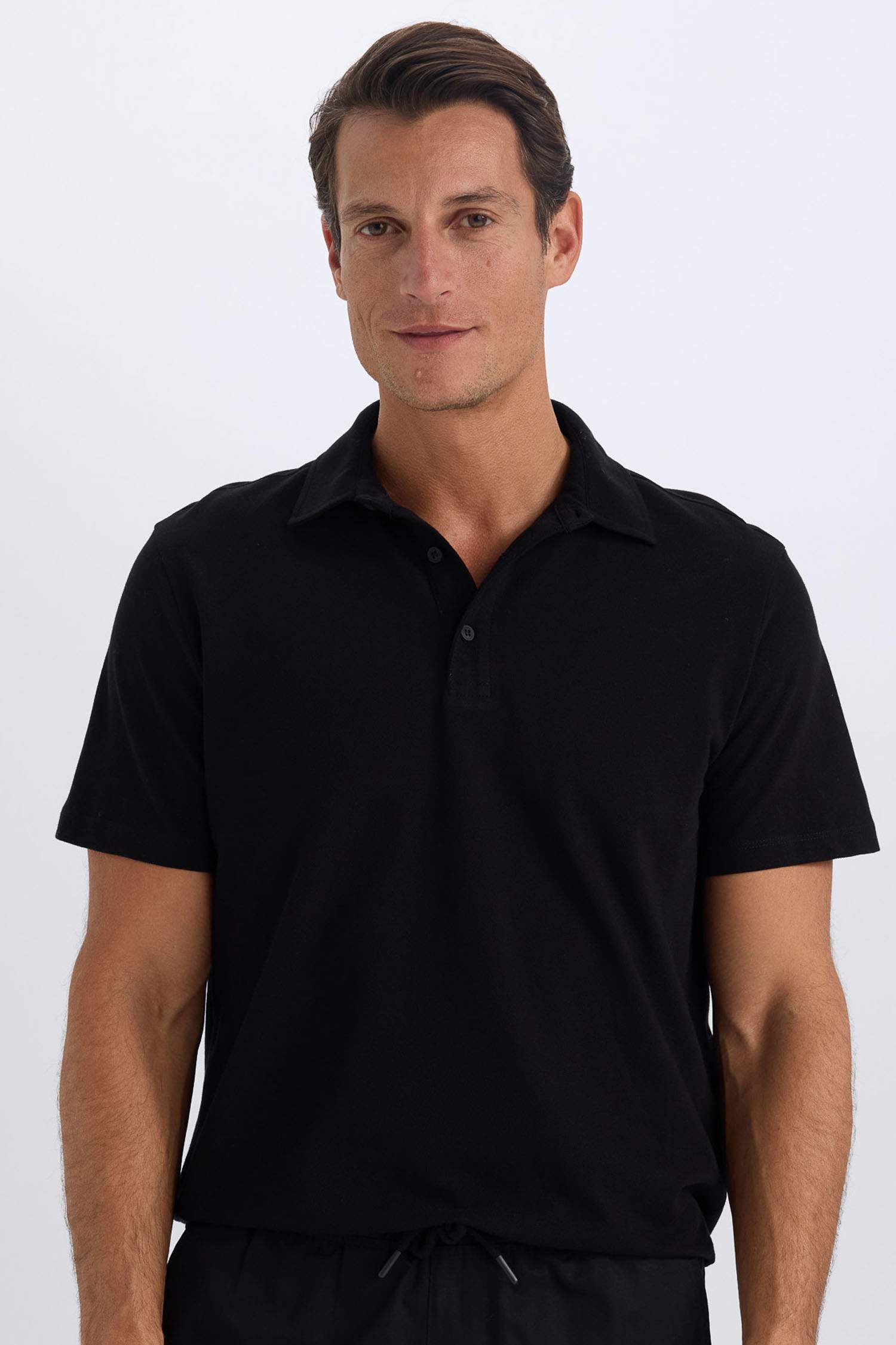 Regular Fit Cotton Short Sleeve Basic Polo T-Shirt